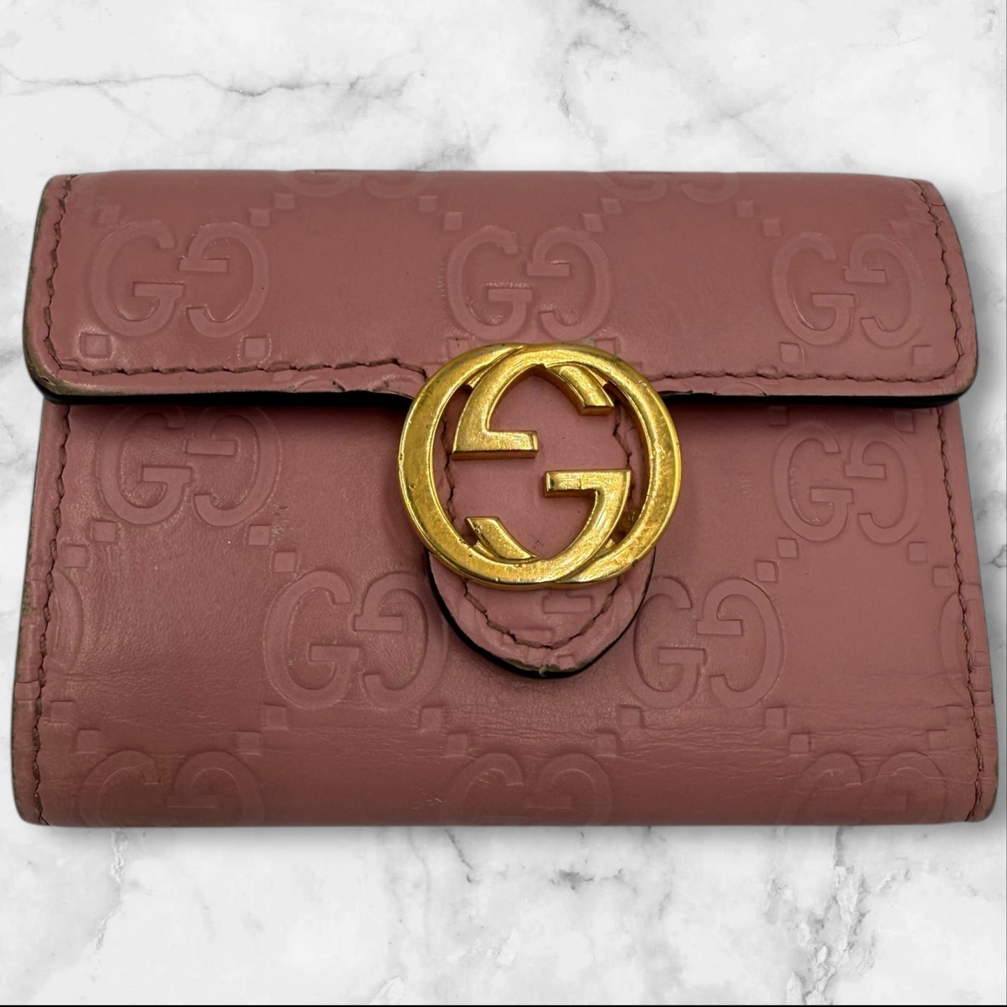 Gucci Pink Guccisima Leather 6 Ring Key Case