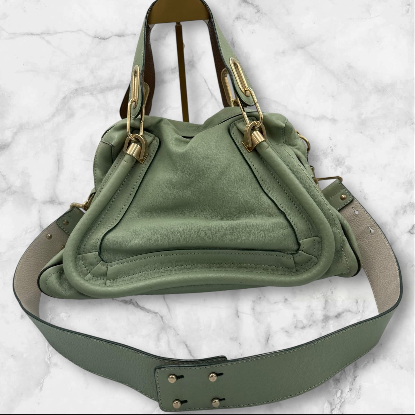 Chloe Pastel Green Calfskin Paraty Bag