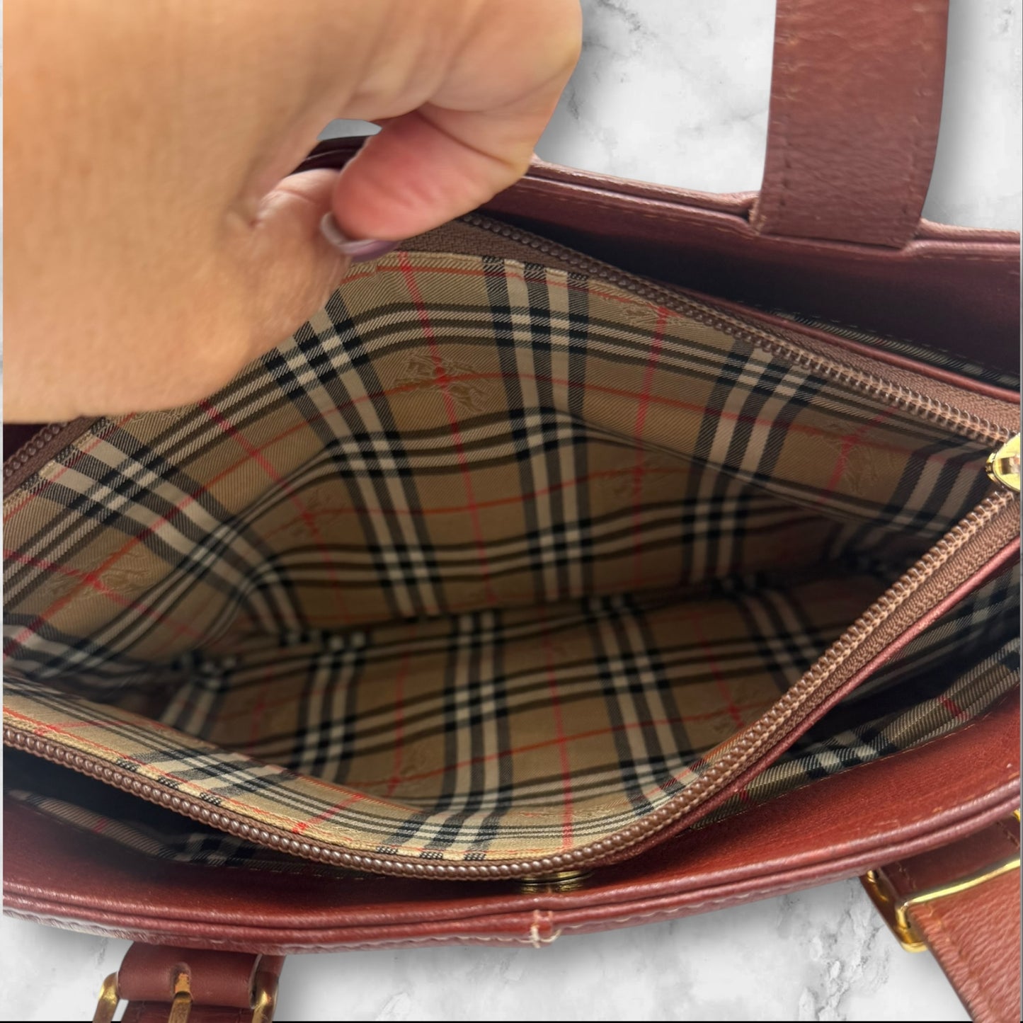 Burberrys Brown Leather Vintage Tote bag