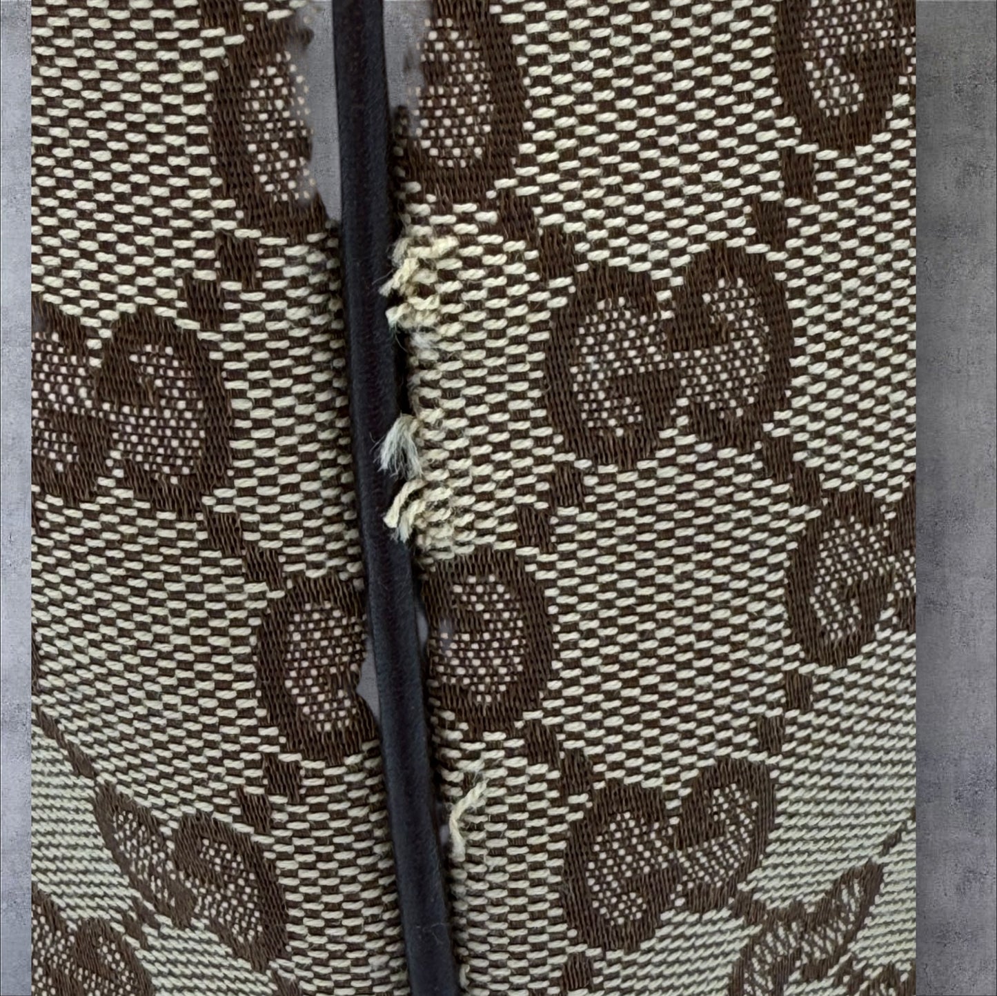Gucci Vintage Brown GG Canvas New Britt Tote with Striped Interior