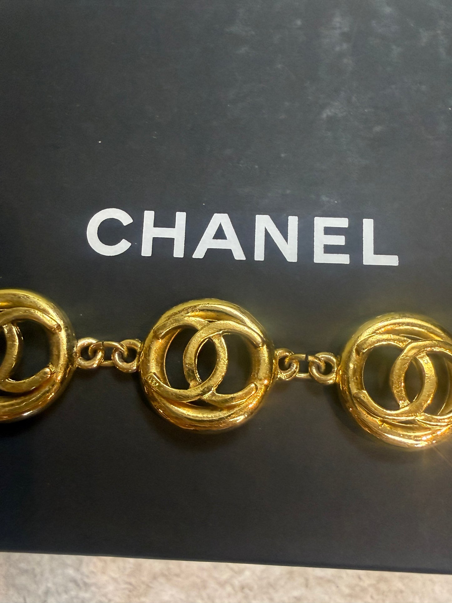 1485. Chanel Gold CC Bracelet