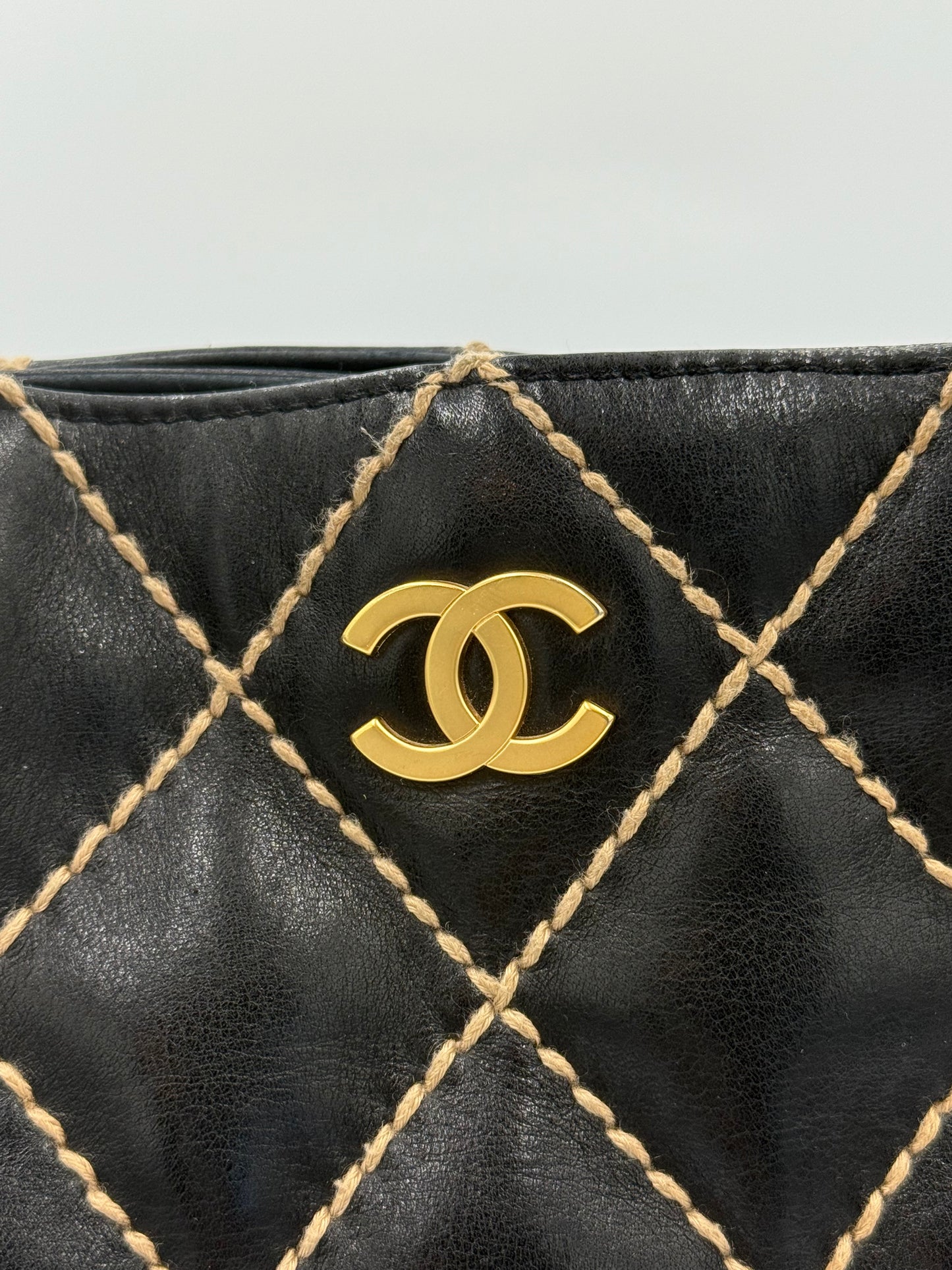 Chanel Wild Stitch Leather Tote Bag