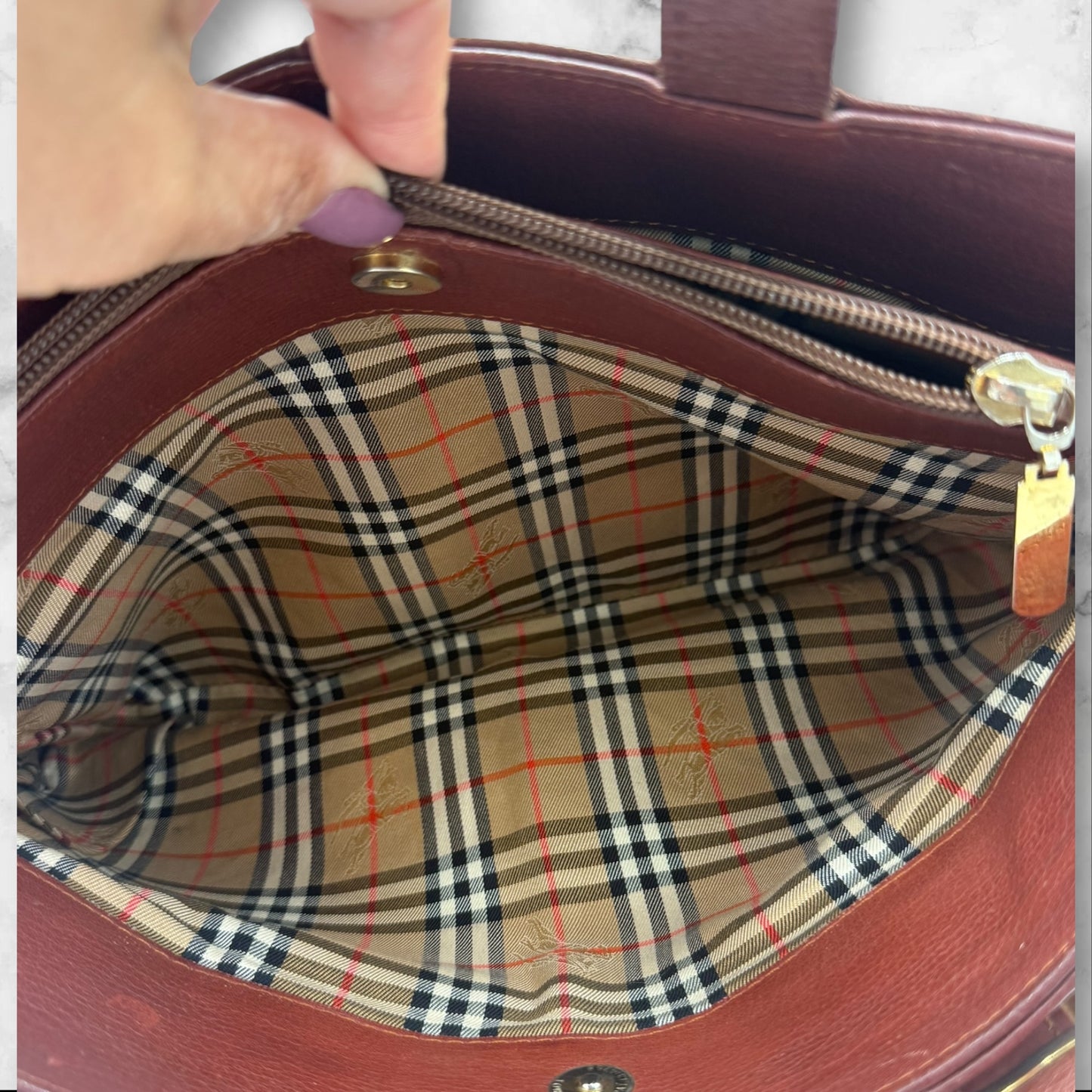 Burberrys Brown Leather Vintage Tote bag