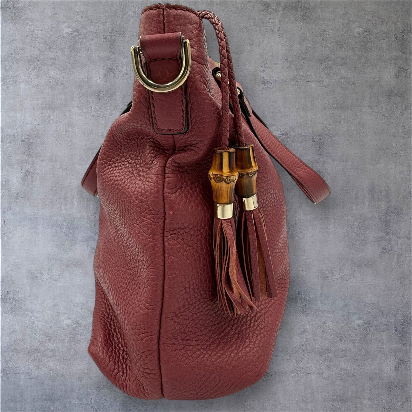 Gucci Pink Bamboo Tassel Leather 2 way Tote