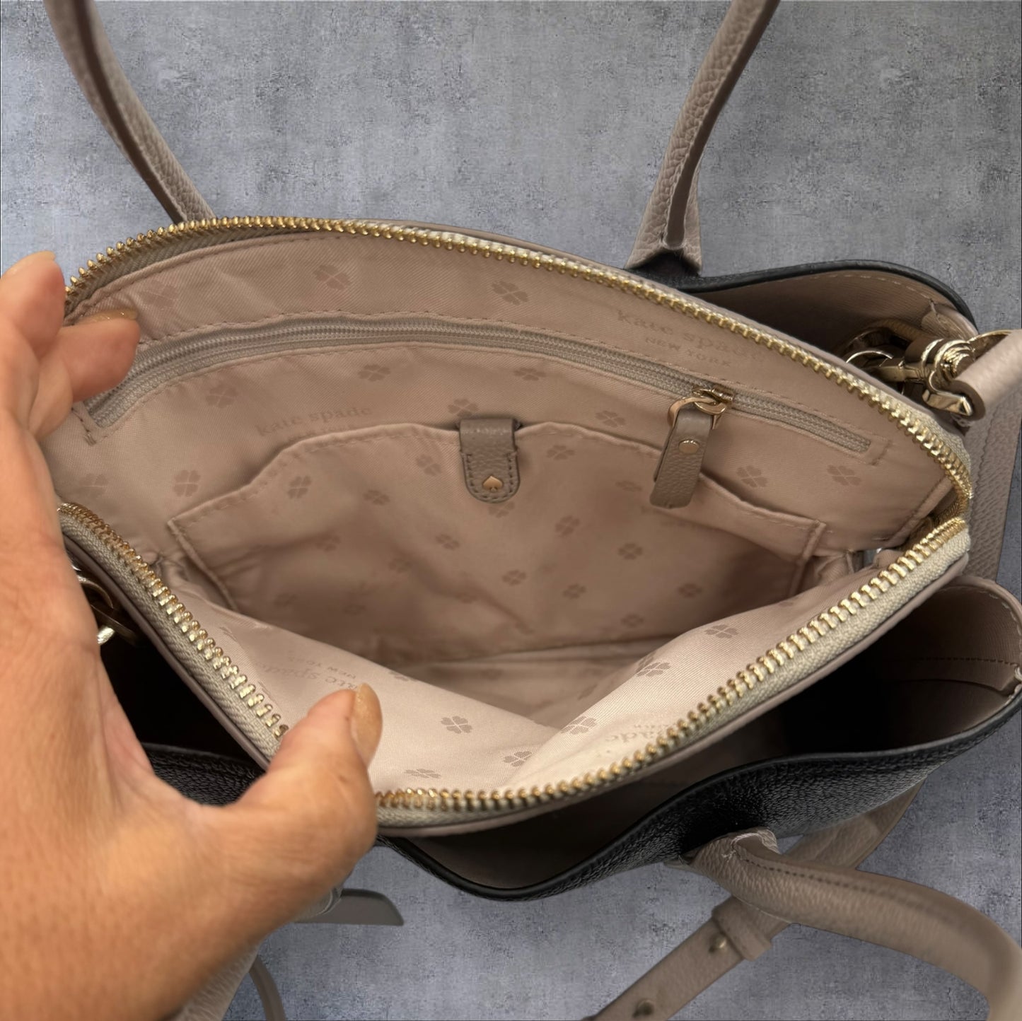 Kate Spade Margaux Black/Taupe Leather Tote