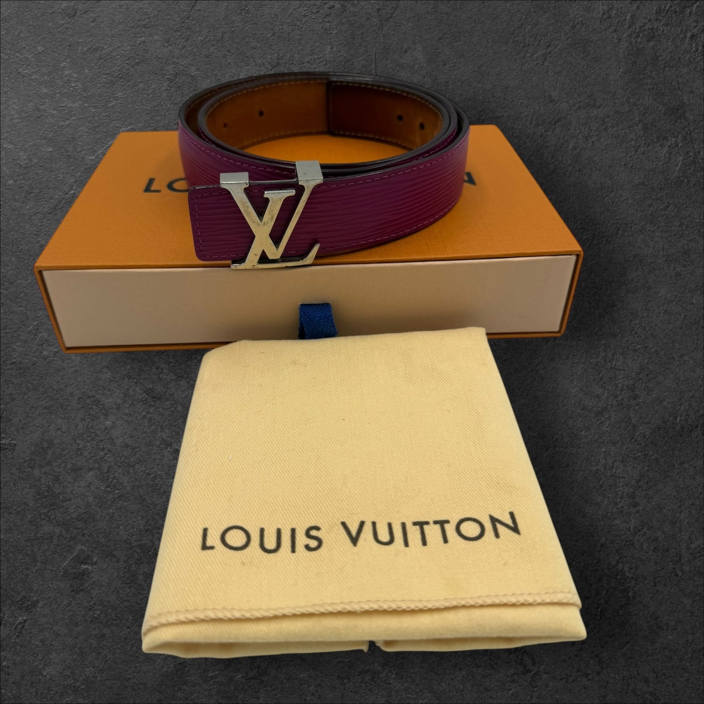 Louis Vuitton Fushia Epi Leather Belt
