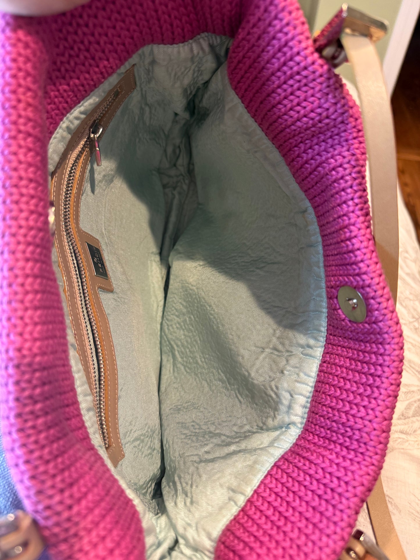 Fendi knitted Fuchsia Pink Tote