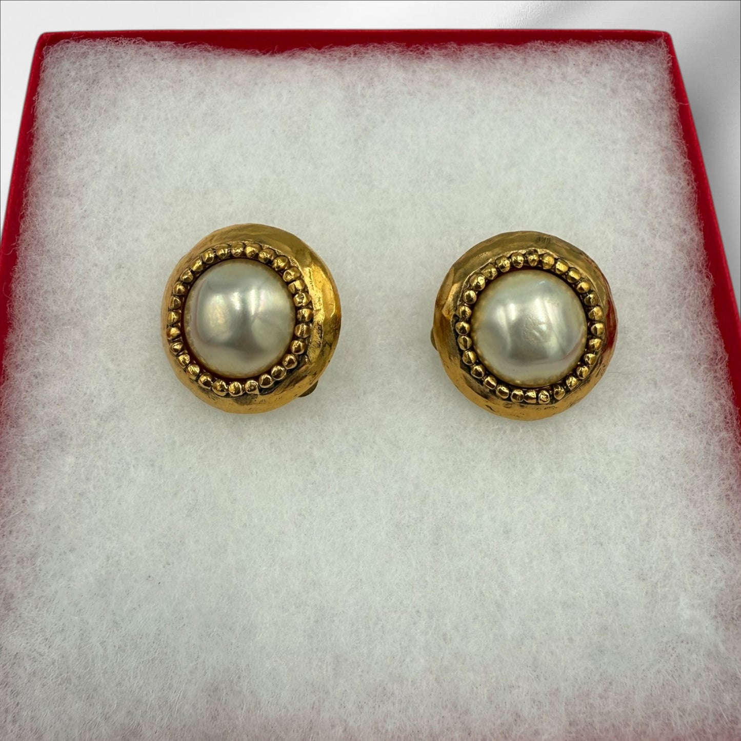276. Chanel Gold GP/ Pearl Clip-On Earrings