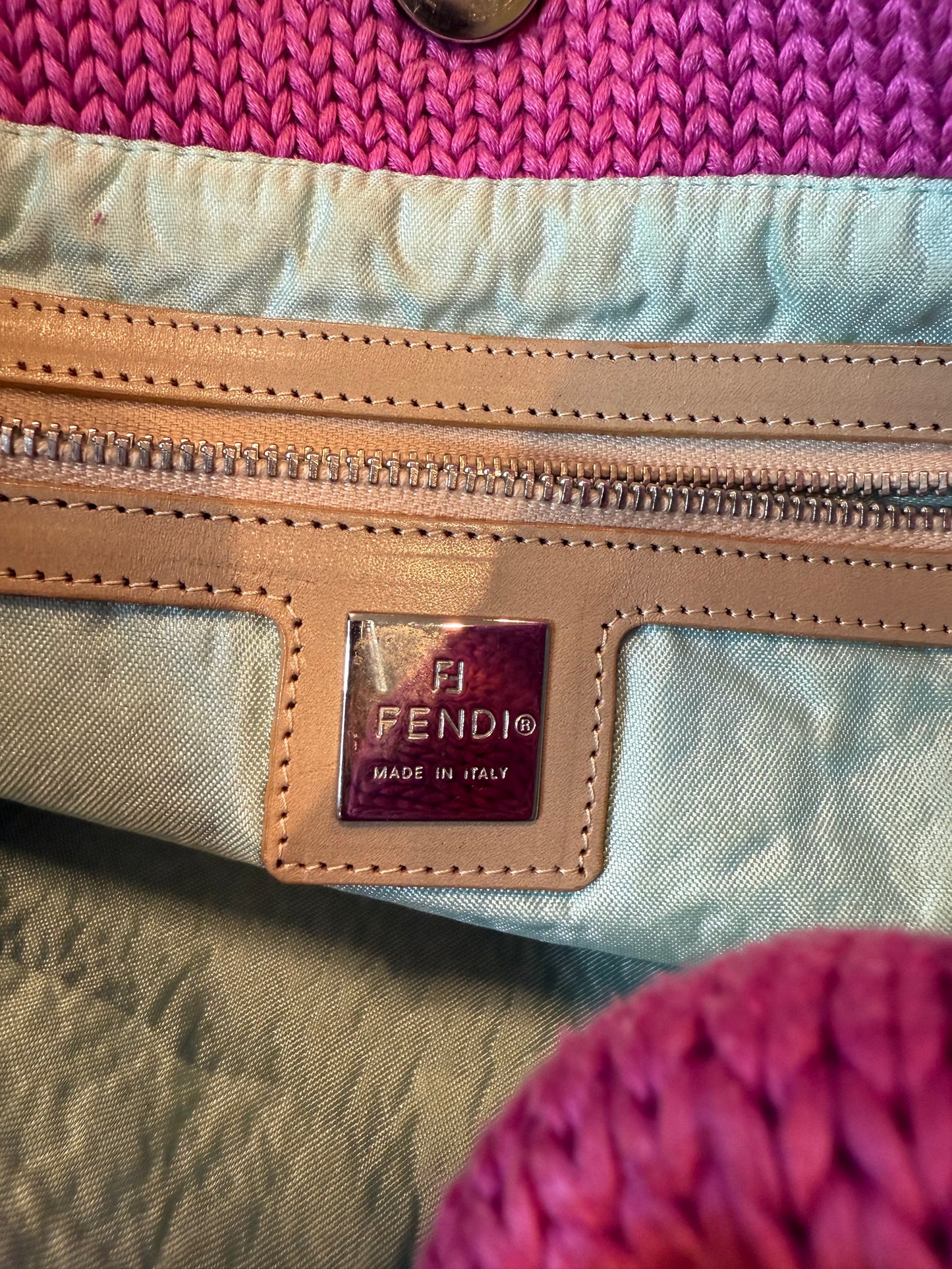 Fendi knitted Fuchsia Pink Tote