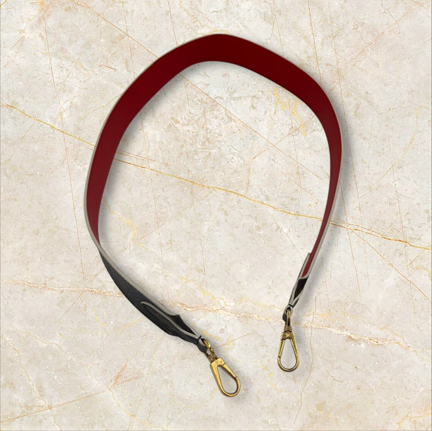 Louis Vuitton Bandoulière Monogram Purse Strap Brown Red