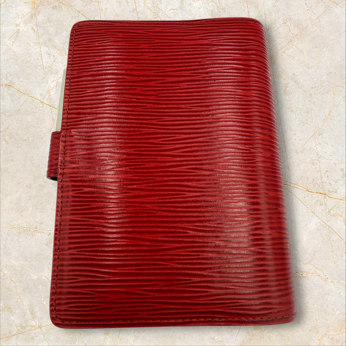 Louis Vuitton Red Epi leather Agenda PM with Cherry collection inserts