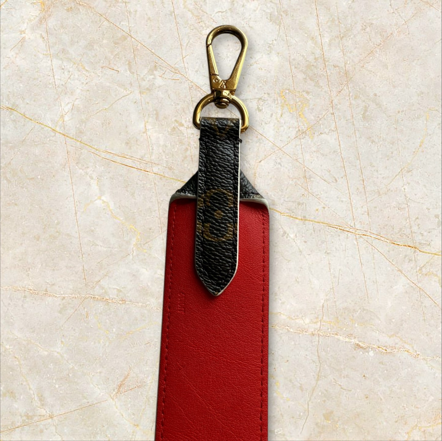 Louis Vuitton Bandoulière Monogram Purse Strap Brown Red