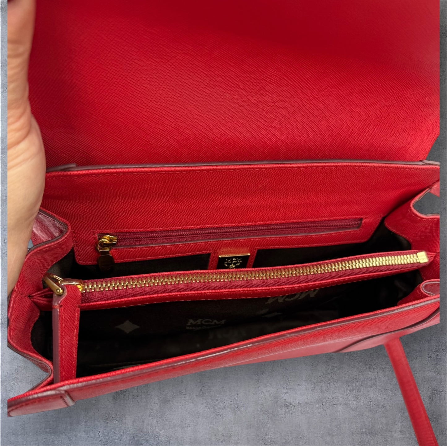 MCM Red Leather Crossbody bag