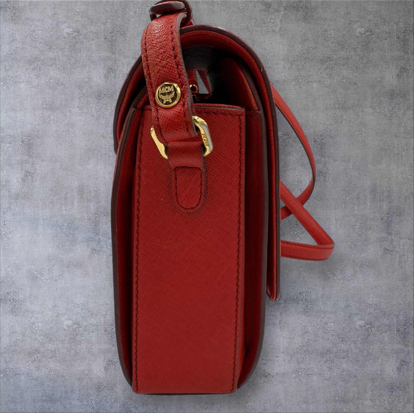 MCM Red Leather Crossbody bag