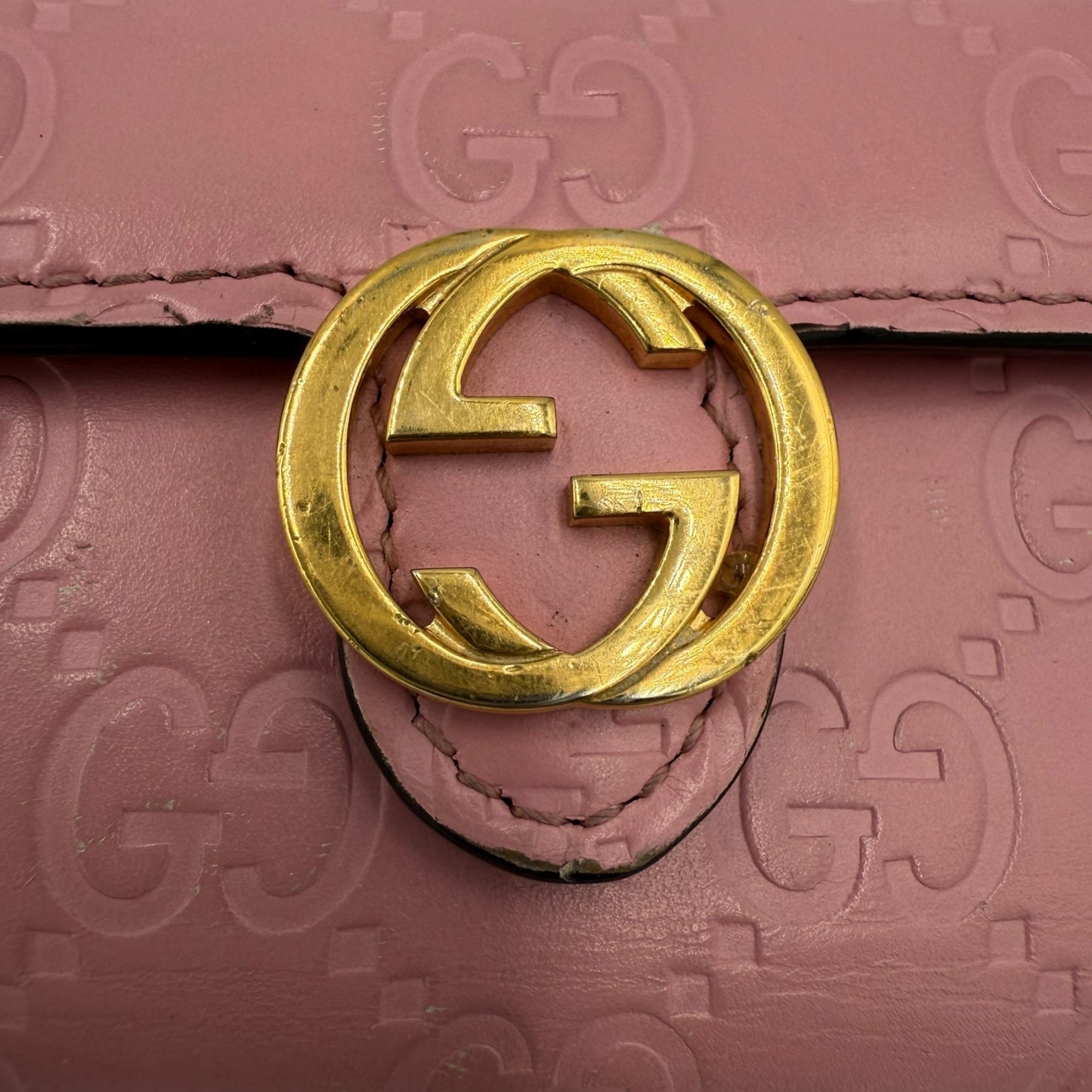 Gucci Pink Guccisima Leather 6 Ring Key Case