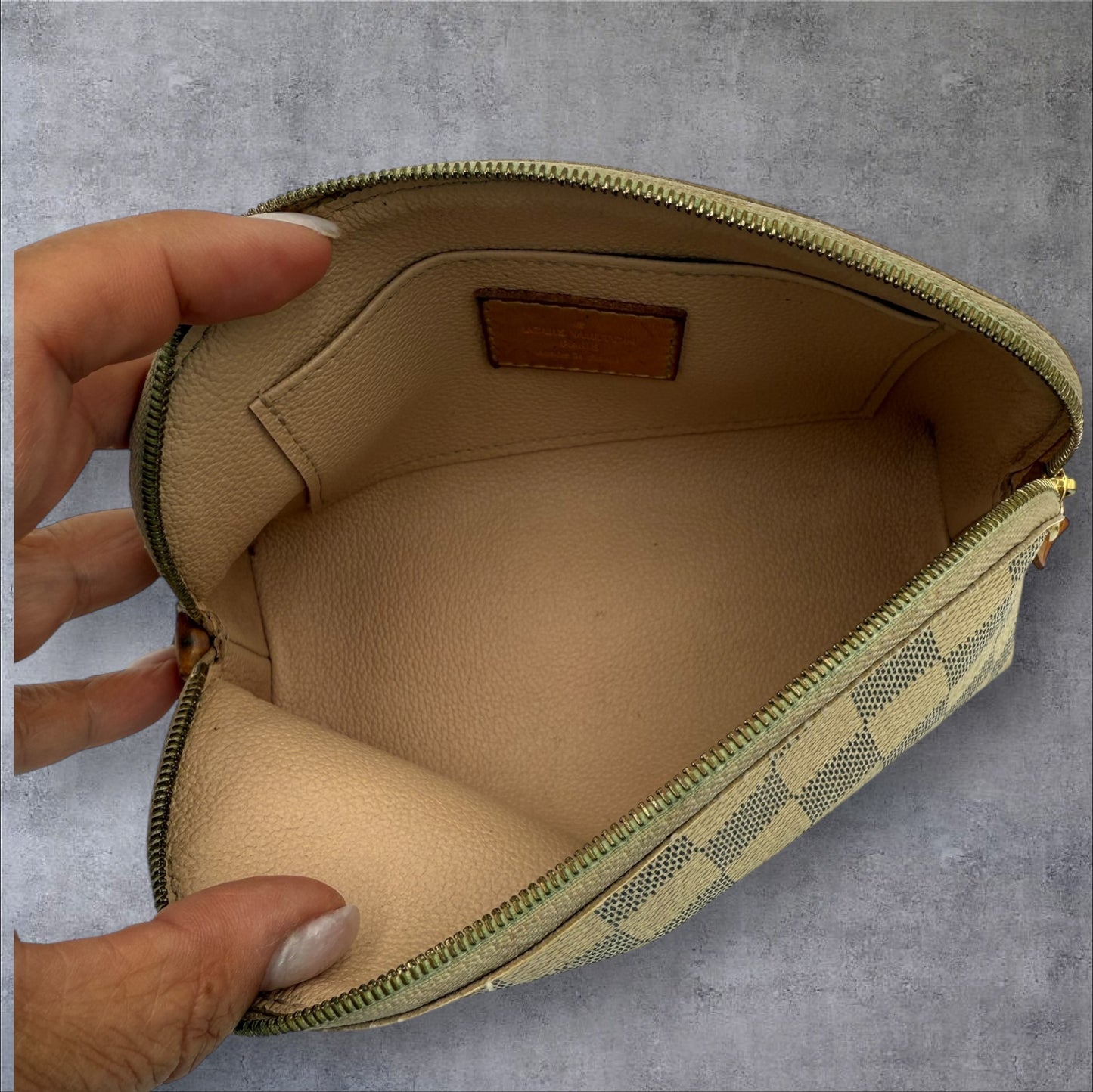 Louis Vuitton Damier Azur Pochette Cosmetic Pouch PM
