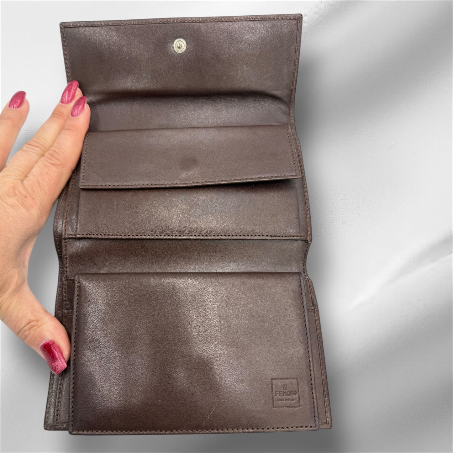 306. Fendi Zucca Pattern Tri-fold wallet