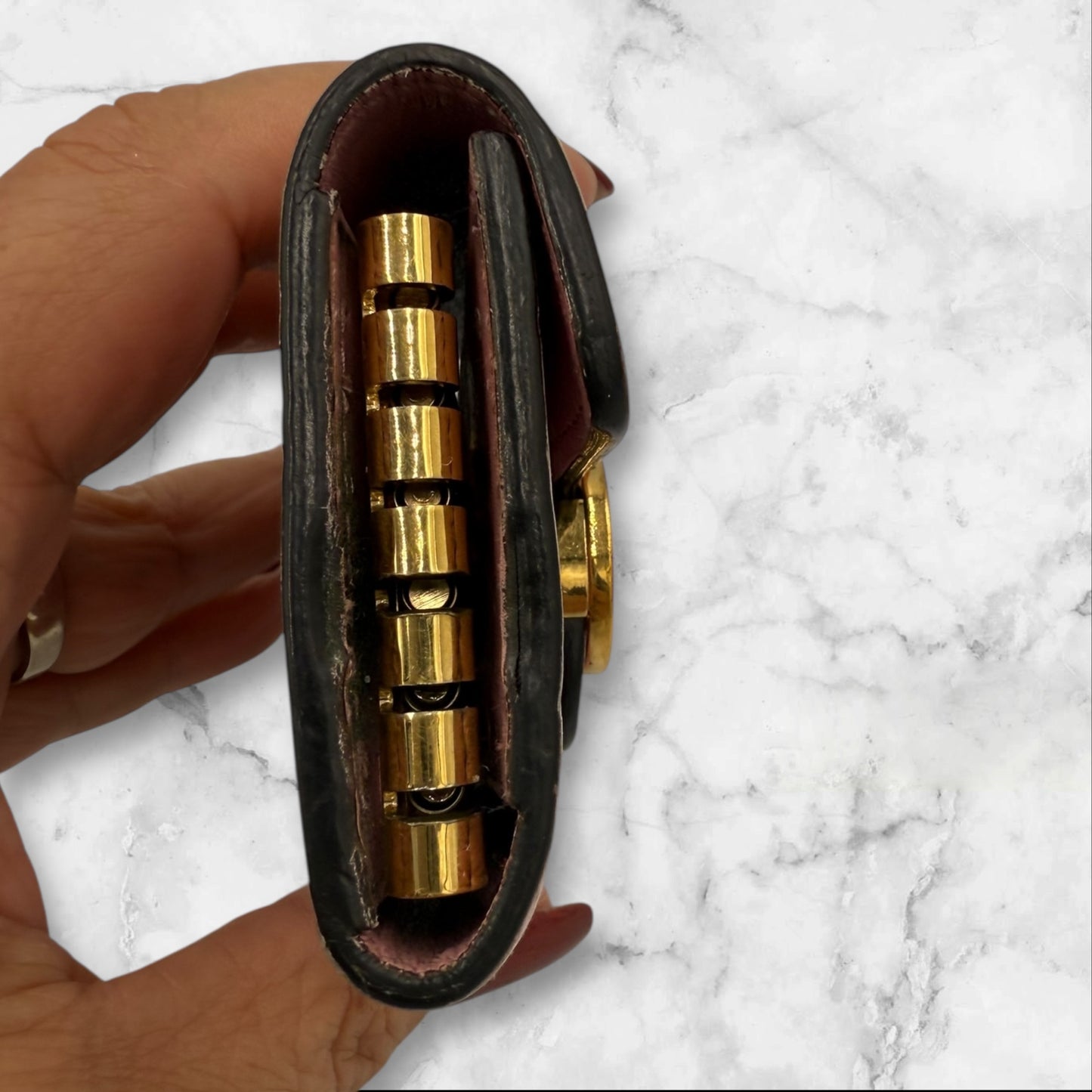 Gucci Pink Guccisima Leather 6 Ring Key Case