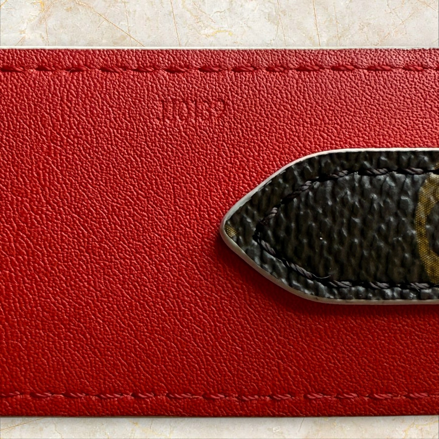 Louis Vuitton Bandoulière Monogram Purse Strap Brown Red