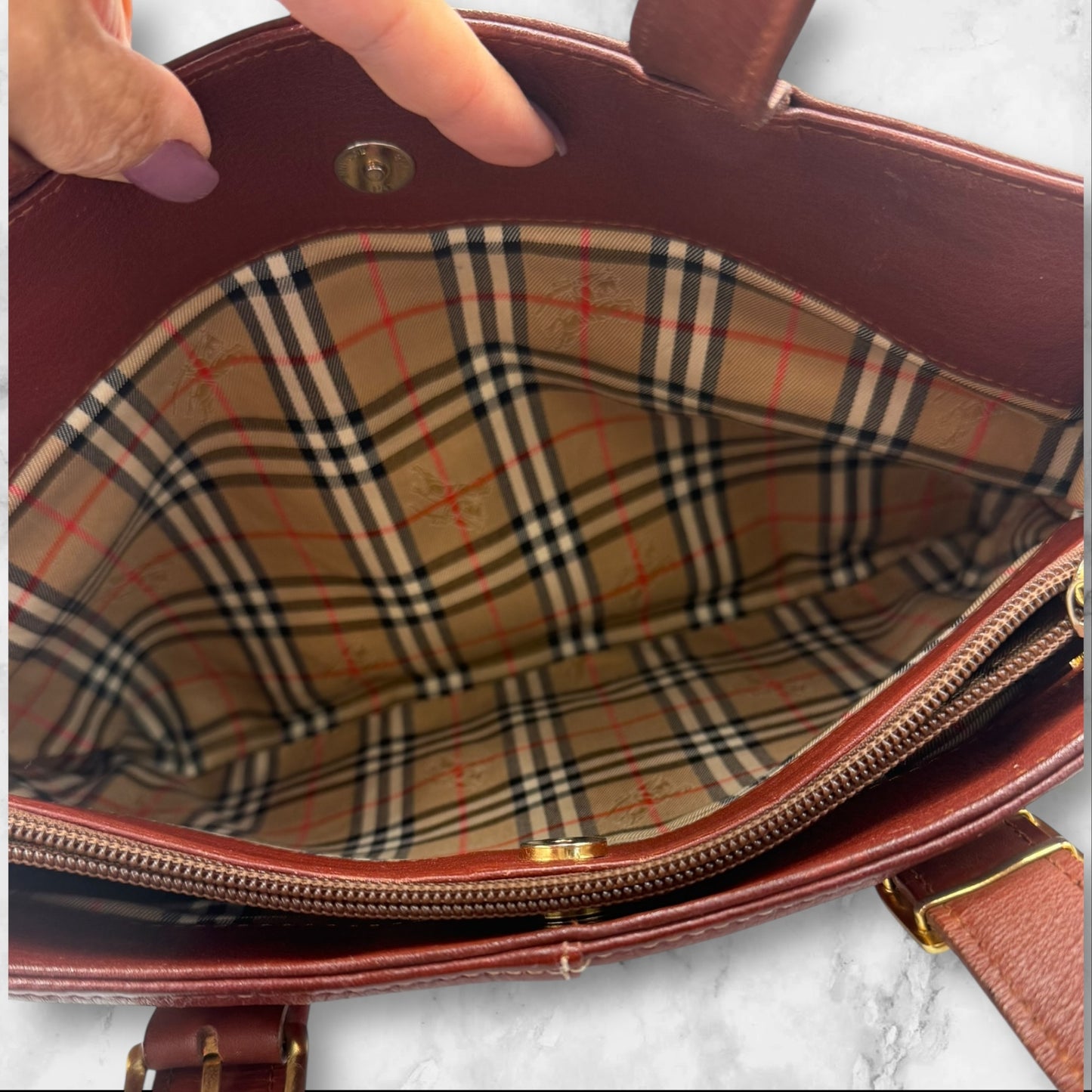Burberrys Brown Leather Vintage Tote bag