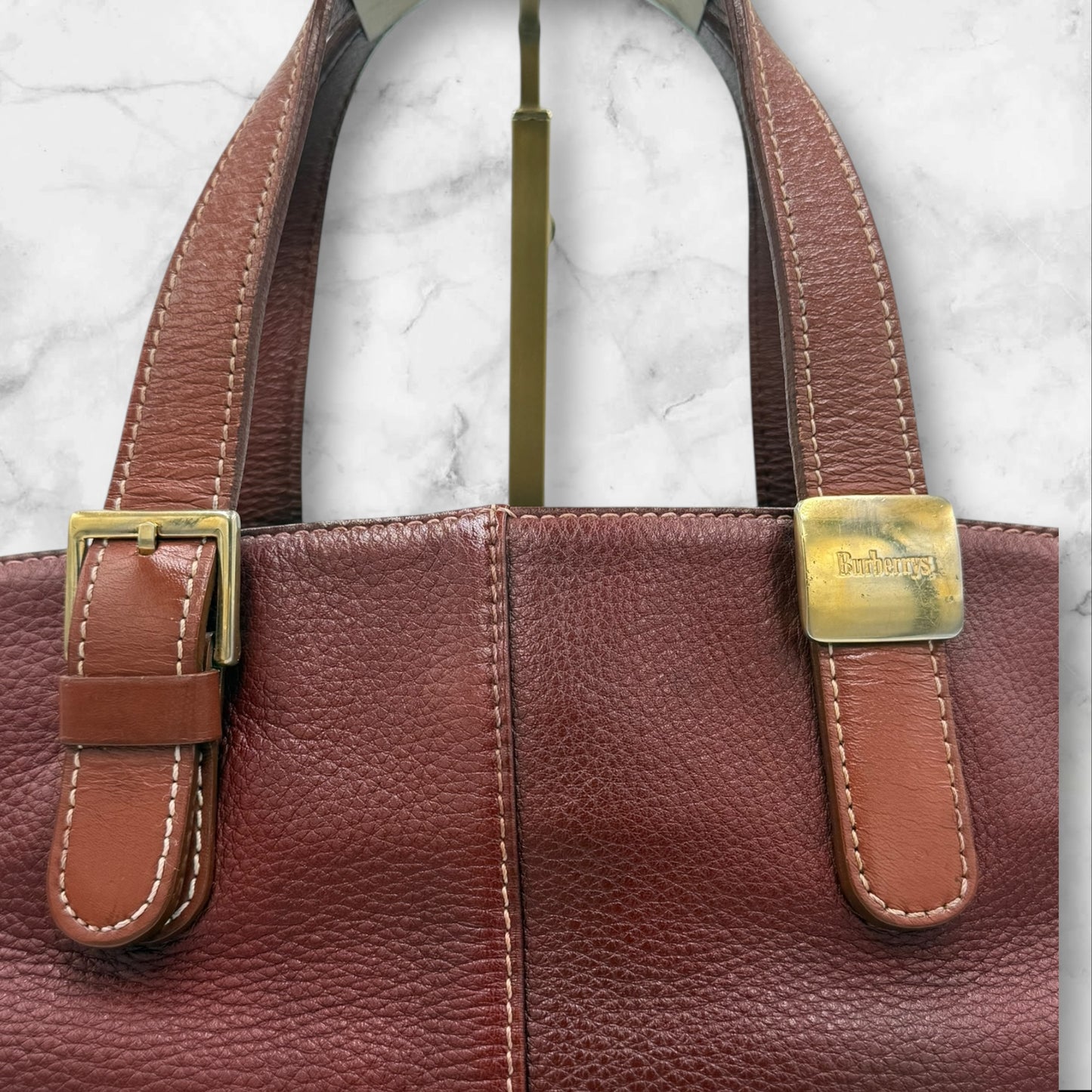 Burberrys Brown Leather Vintage Tote bag