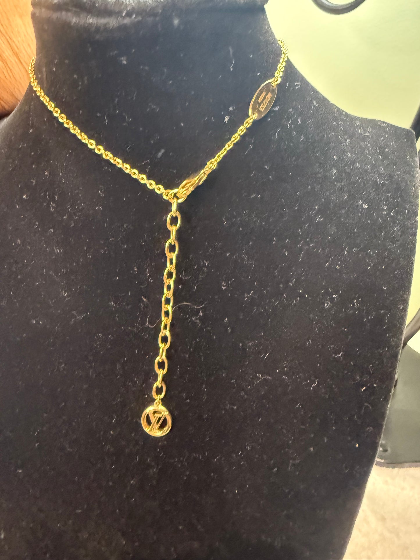 1239. Louis Vuitton Gold Sweet Monogram My Heart Necklace