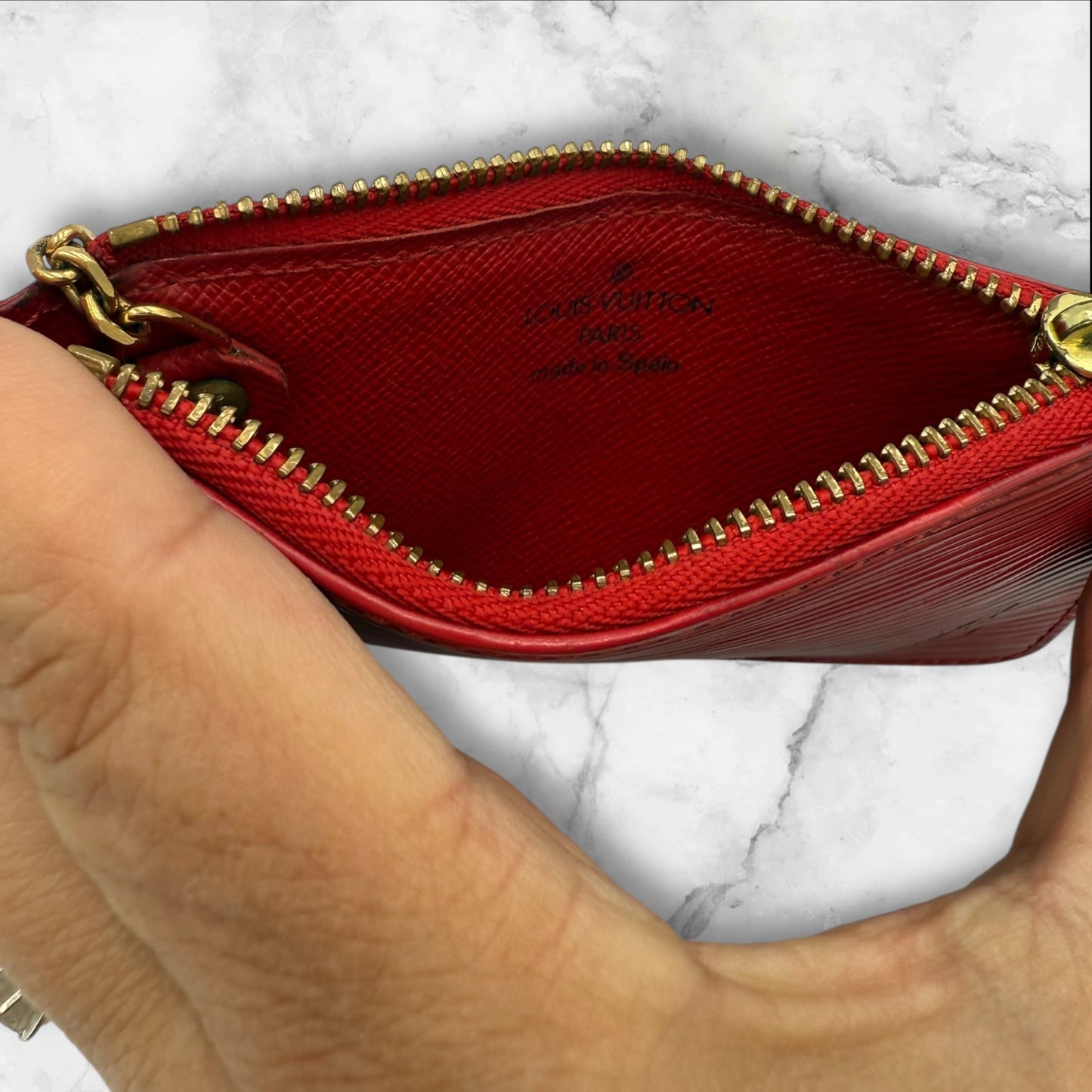 Louis Vuitton Red Epi Leather Key Cles
