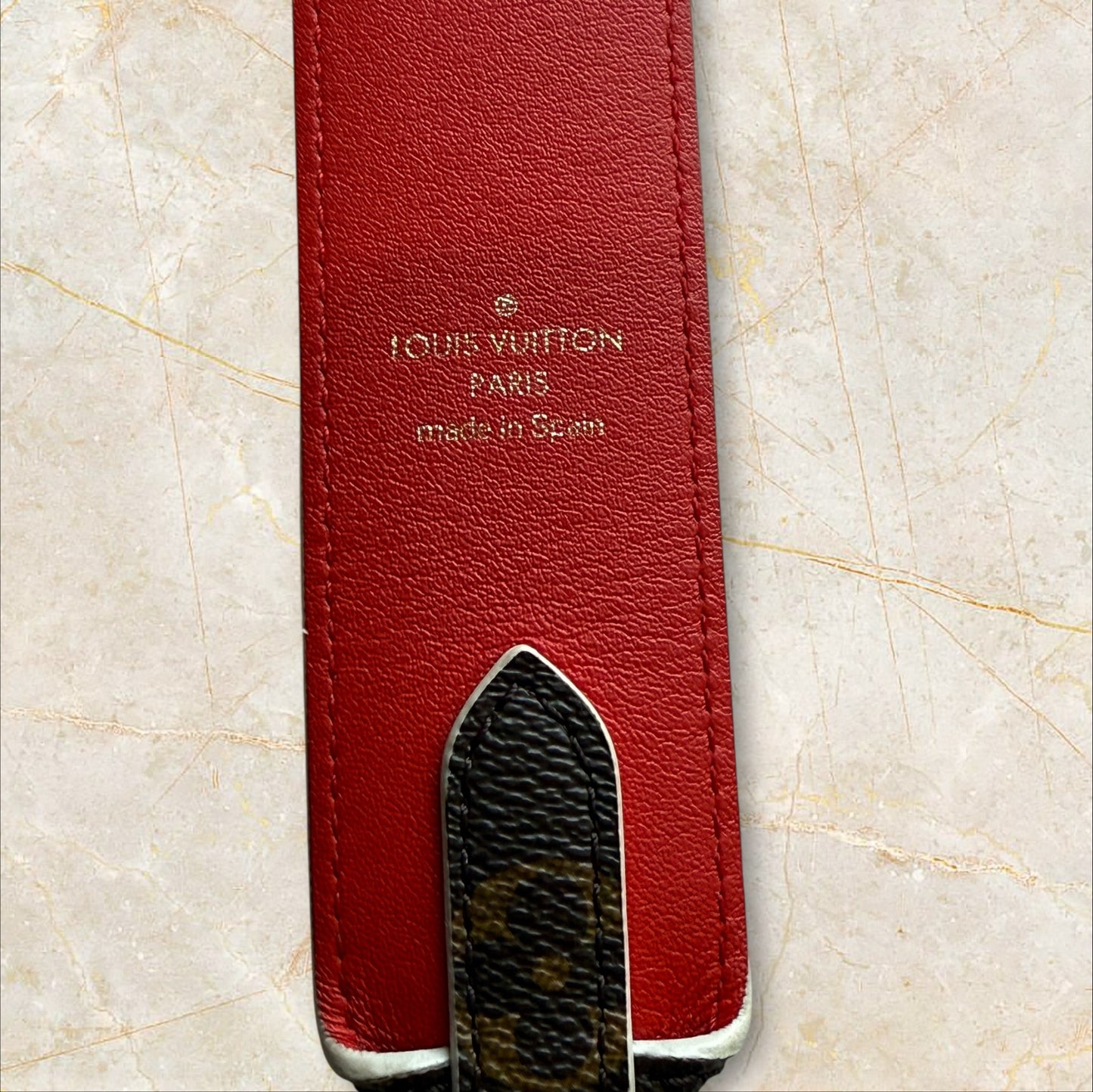 Louis Vuitton Bandoulière Monogram Purse Strap Brown Red
