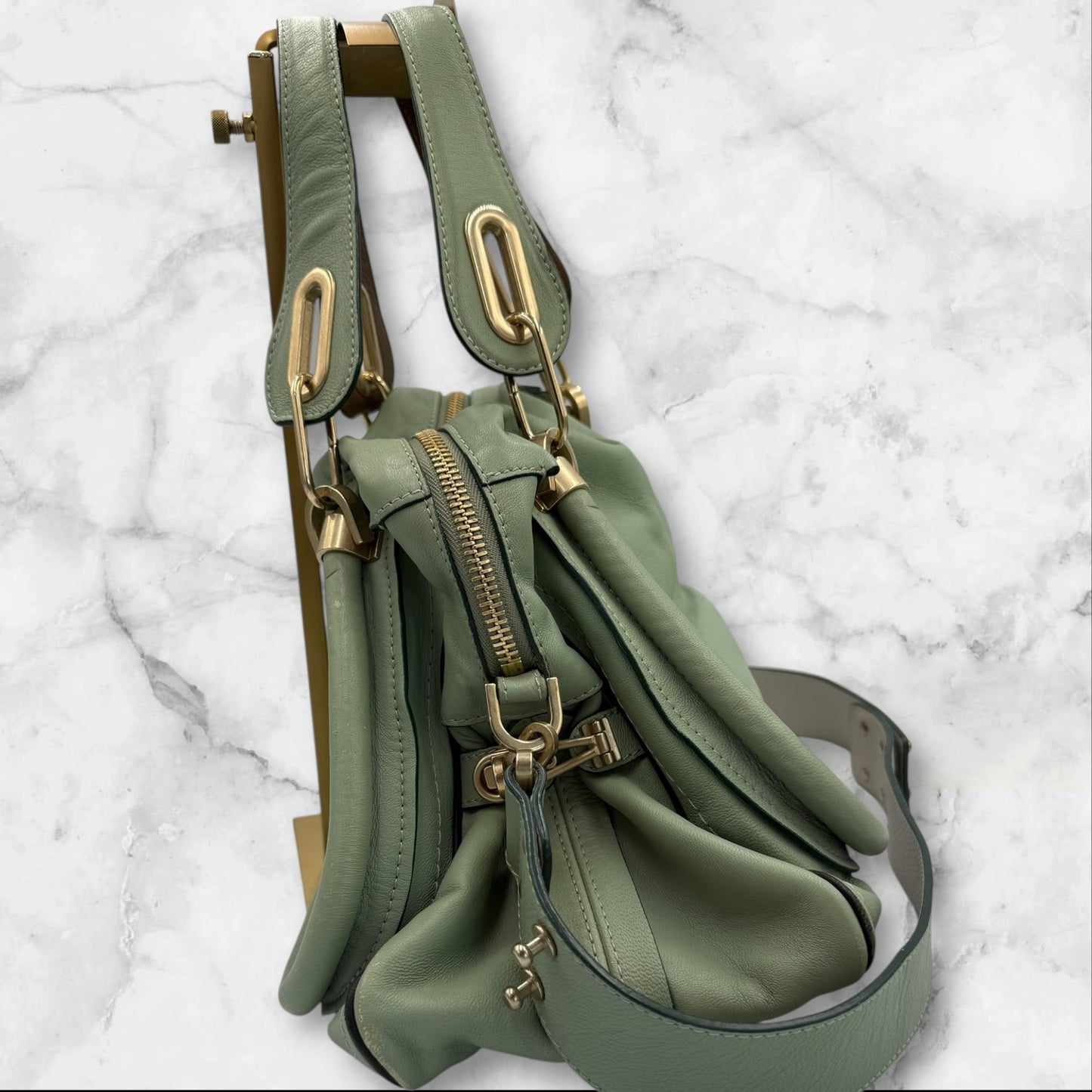 Chloe Pastel Green Calfskin Paraty Bag