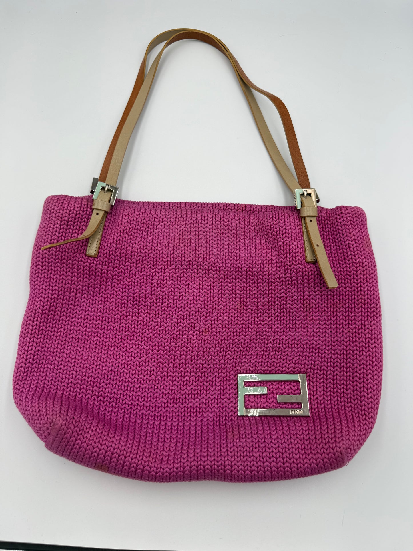 Fendi knitted Fuchsia Pink Tote