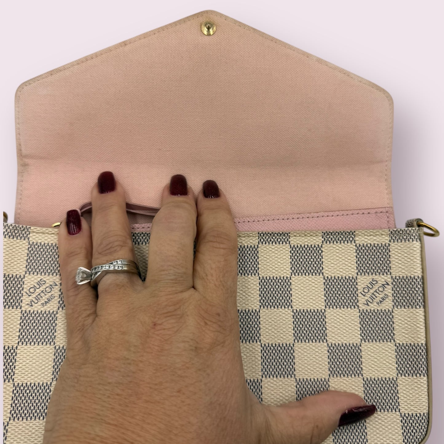 Louis Vuitton Damier Azur Felicie Pochette with both Inserts