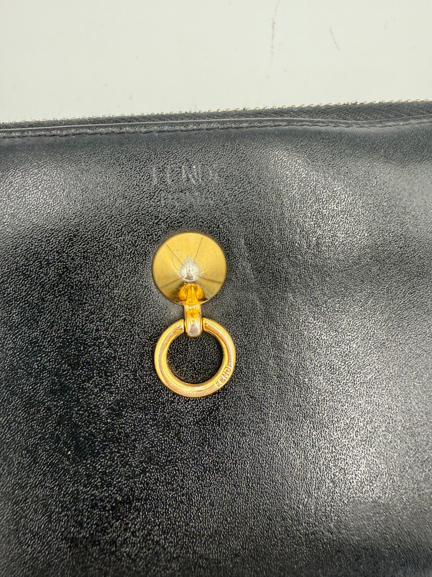 319. Fendi By The Way Black Leather Long Zippy Wallet