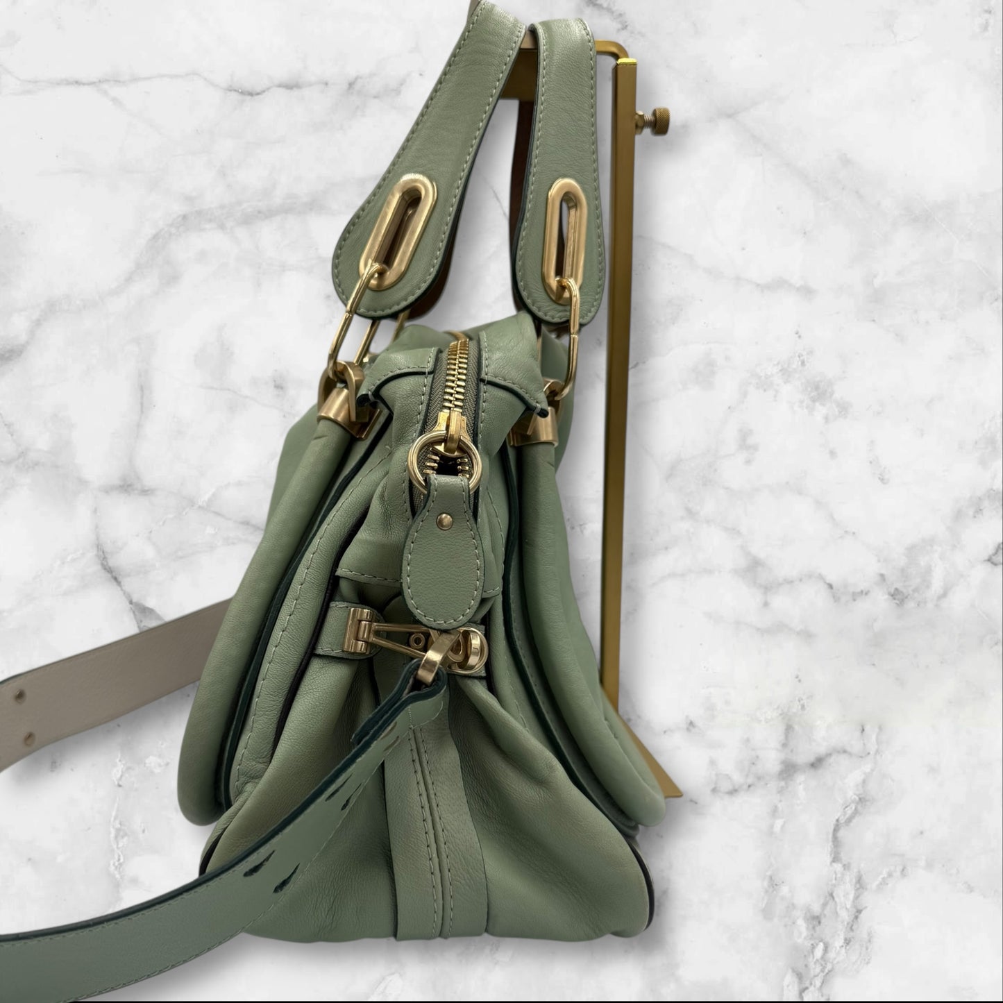 Chloe Pastel Green Calfskin Paraty Bag