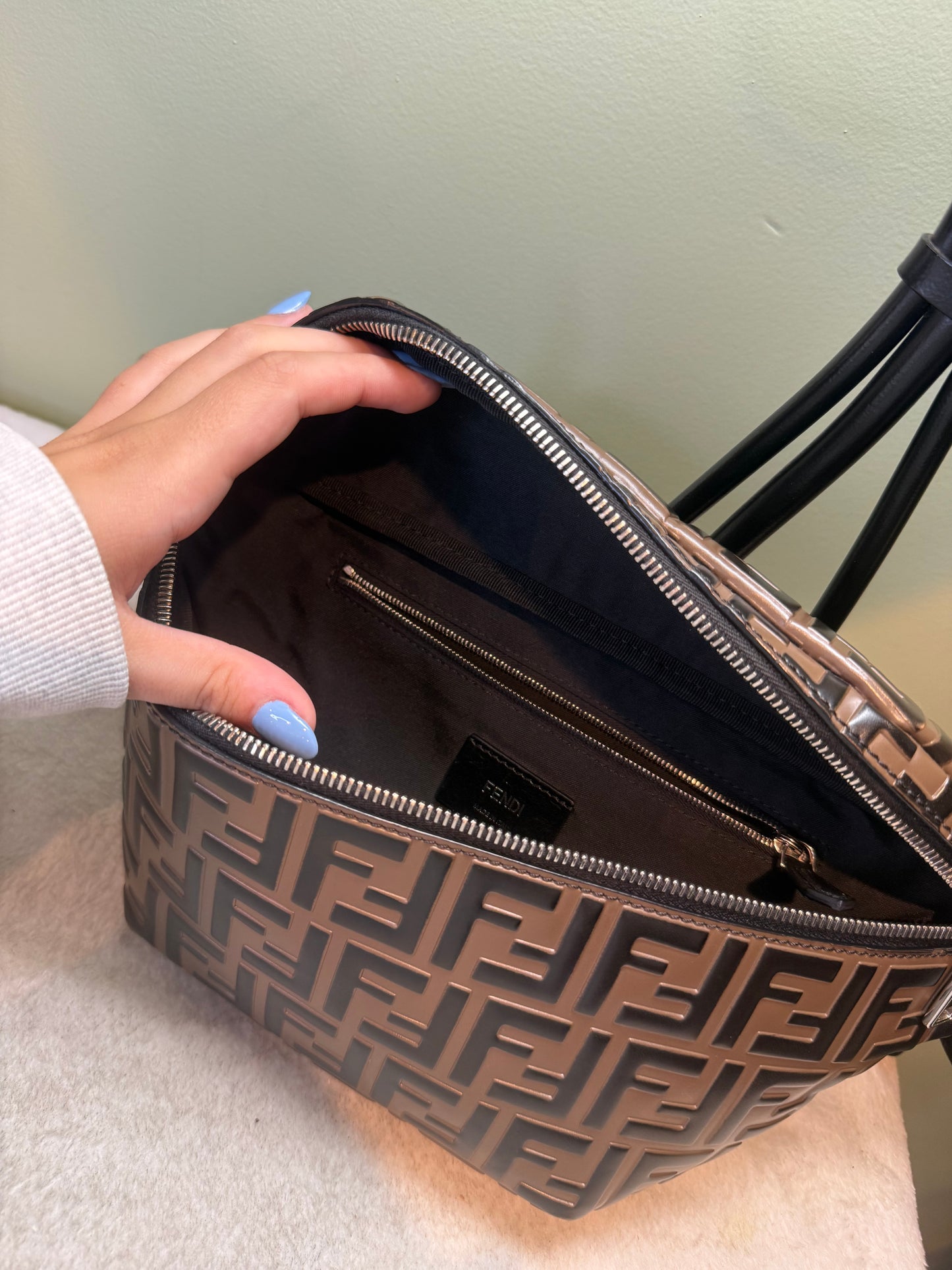 1726. Fendi Tobacco Zucca Belt Bag