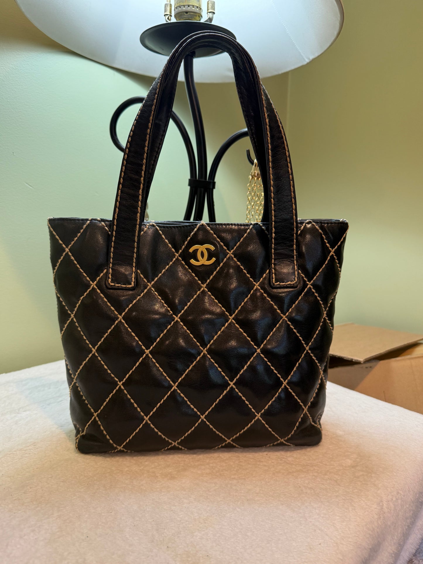 Chanel Wild Stitch Leather Tote Bag