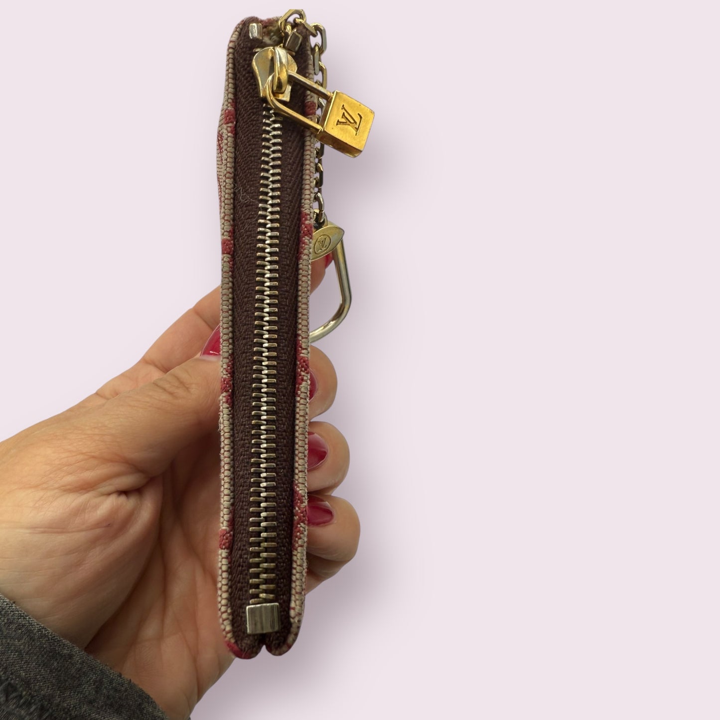 Louis Vuitton Rose Canvas Key Cles