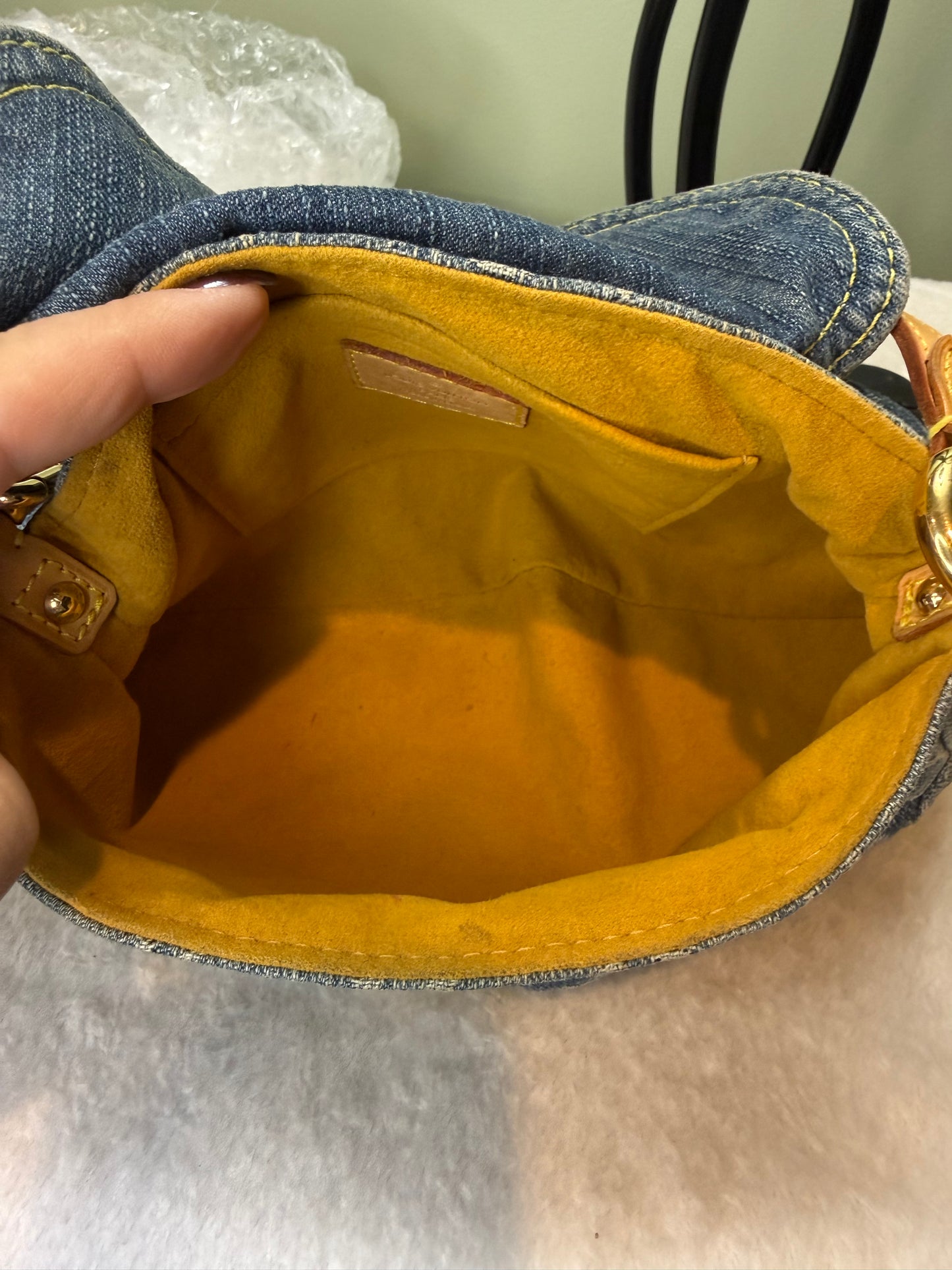 1308. Louis Vuitton Monogram Denim Mini Pleaty Bag