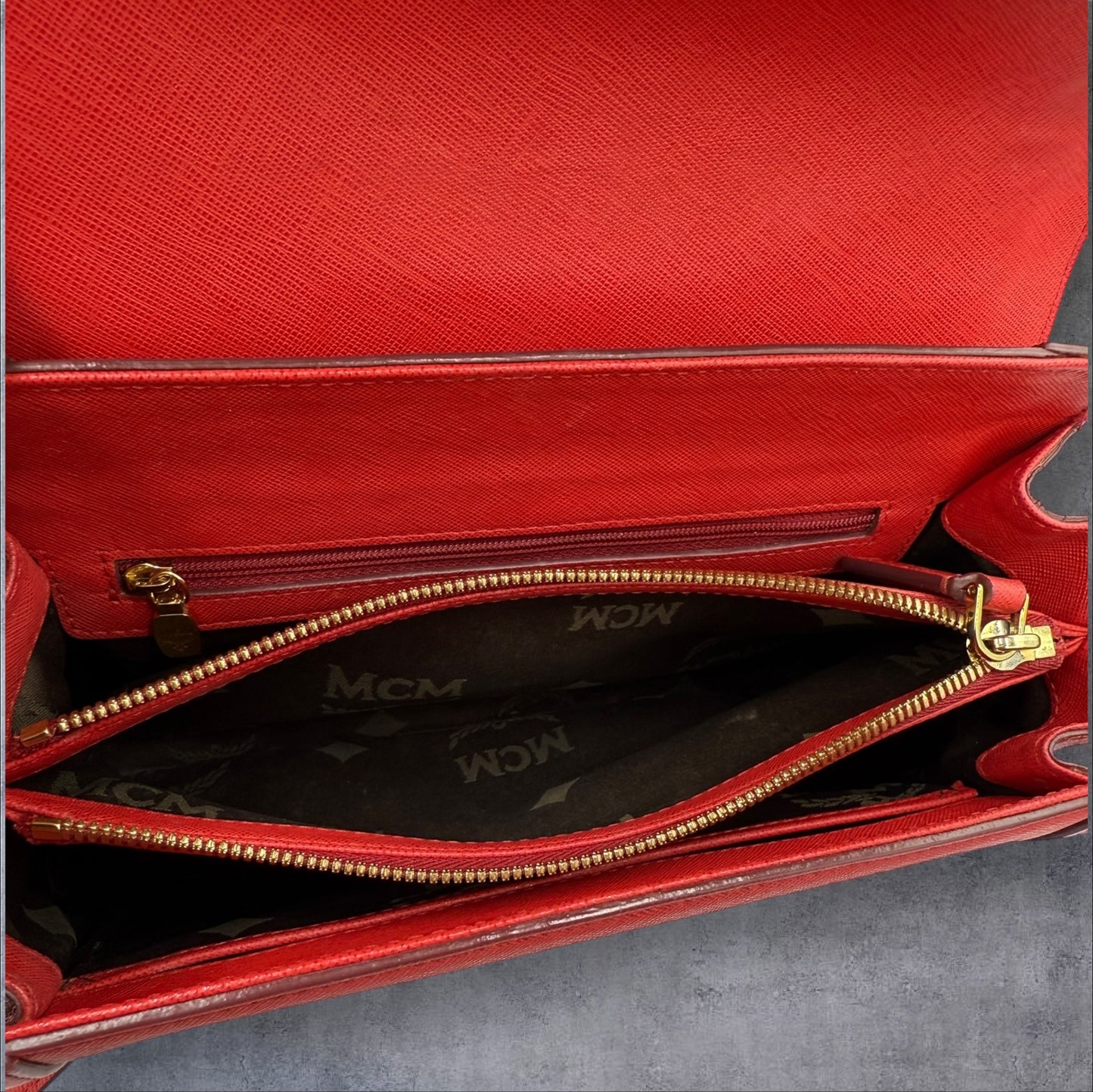 MCM Red Leather Crossbody bag