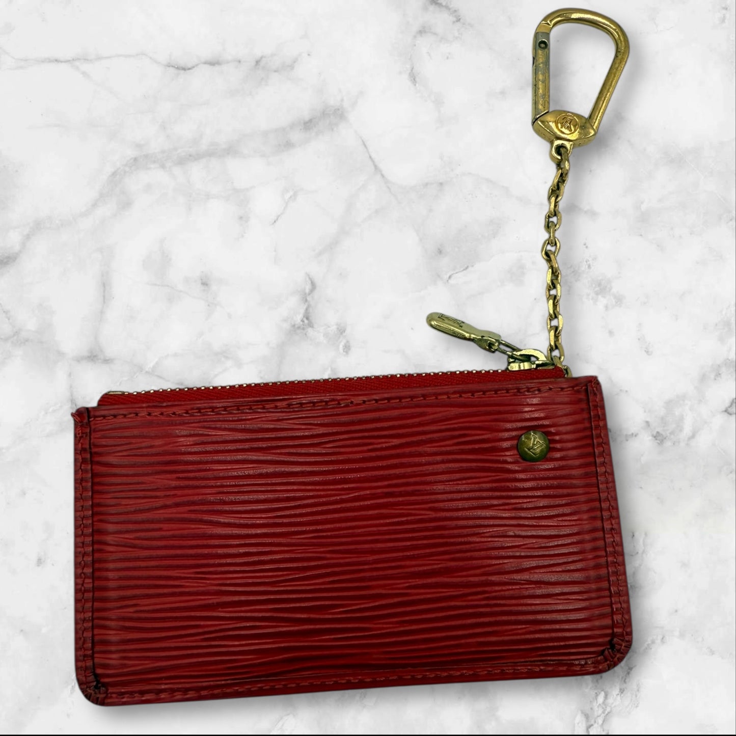 Louis Vuitton Red Epi Leather Key Cles