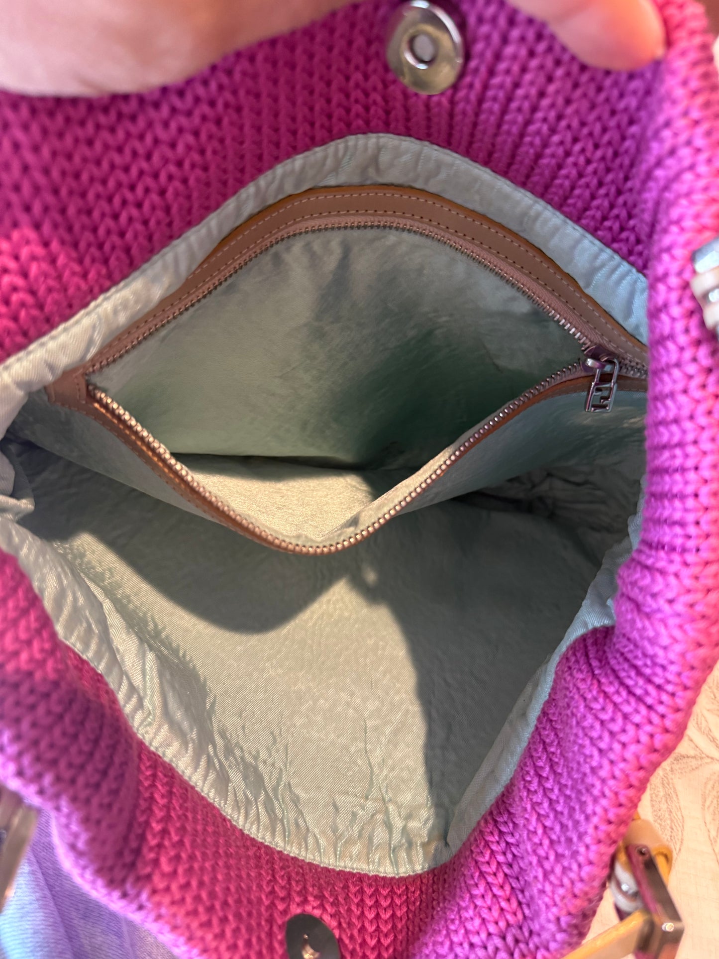 Fendi knitted Fuchsia Pink Tote