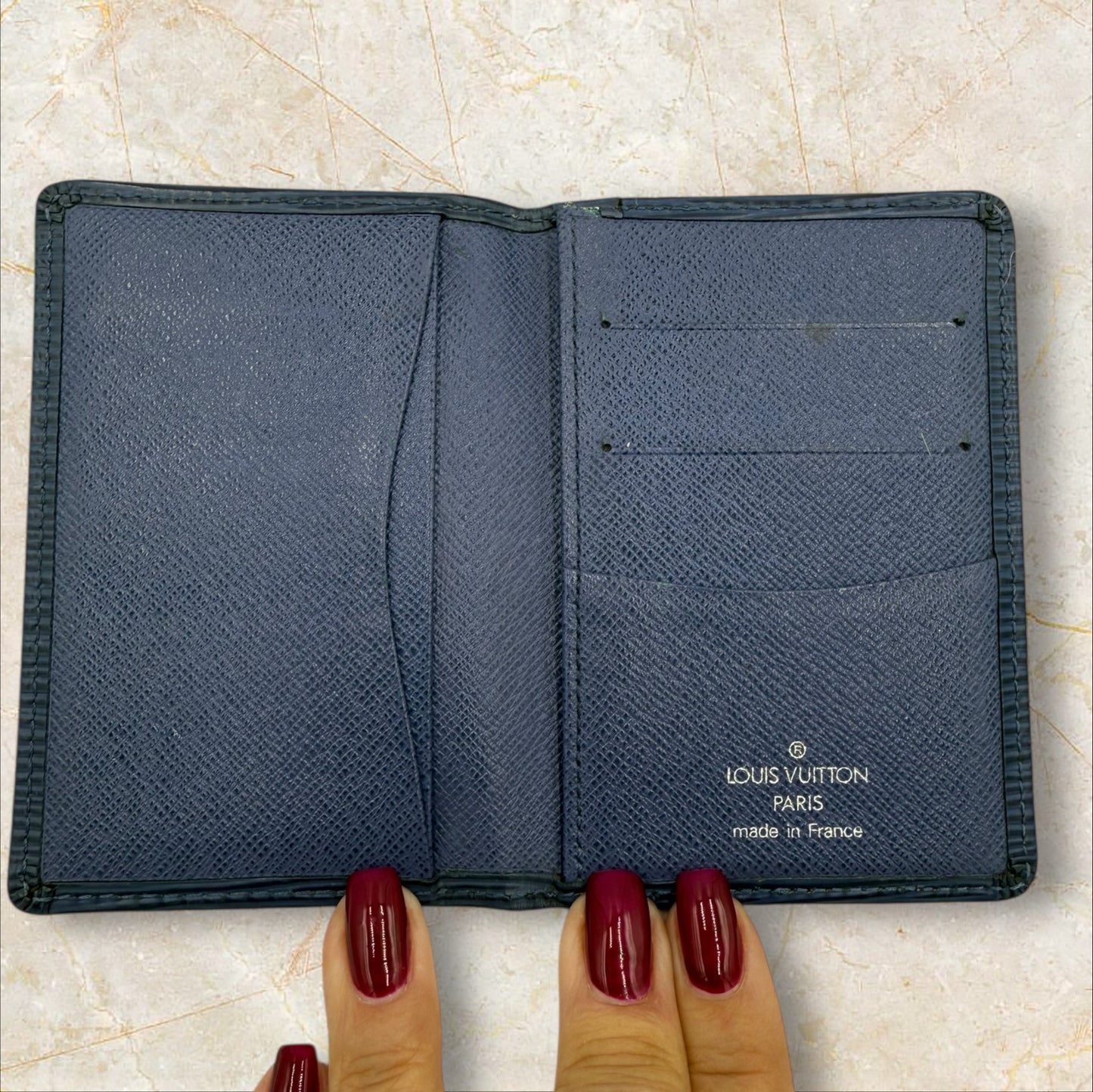 Louis Vuitton Blue Epi Leather pocket organizer