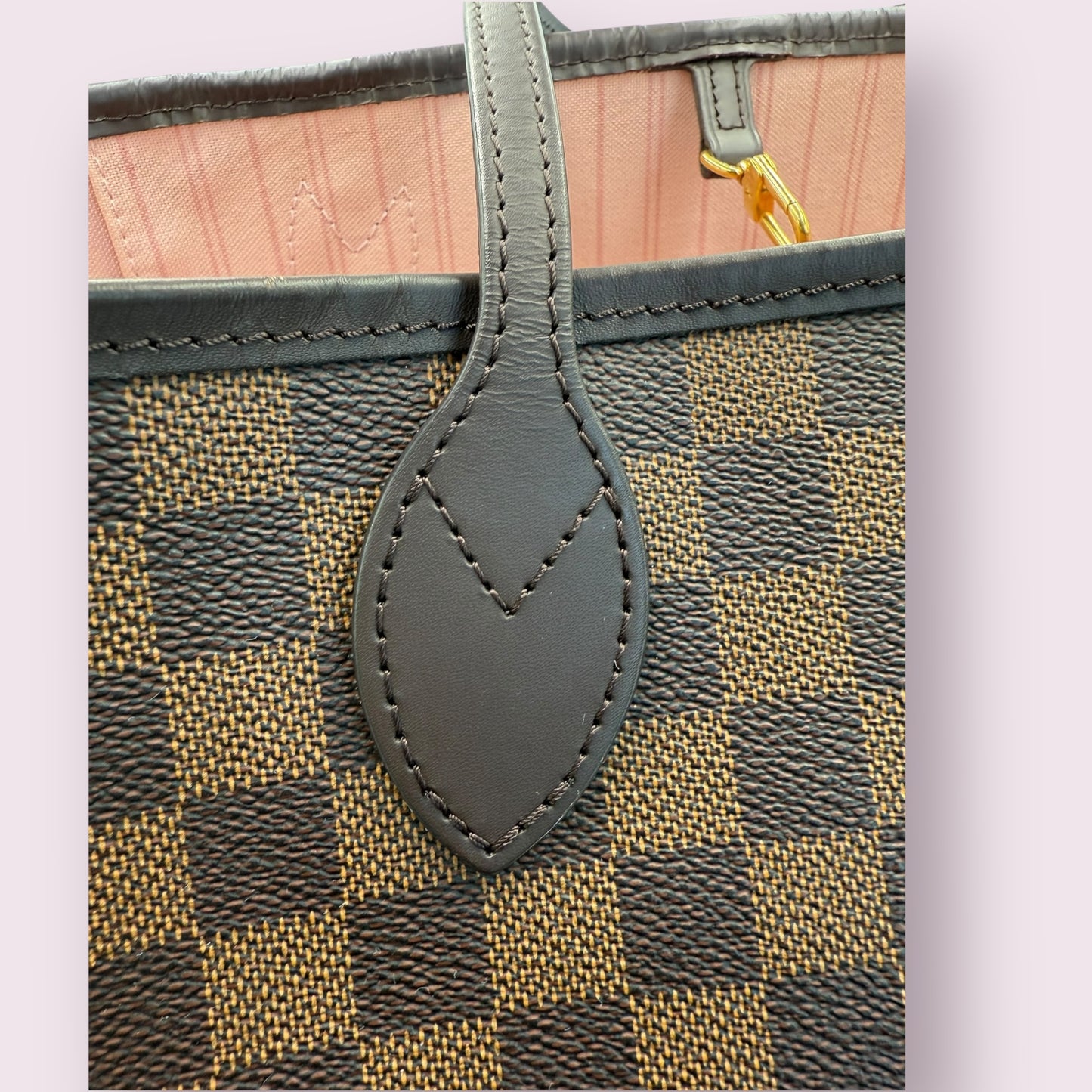 Louis Vuitton Damier Ebene Neverfull MM with Pink Balerine lining