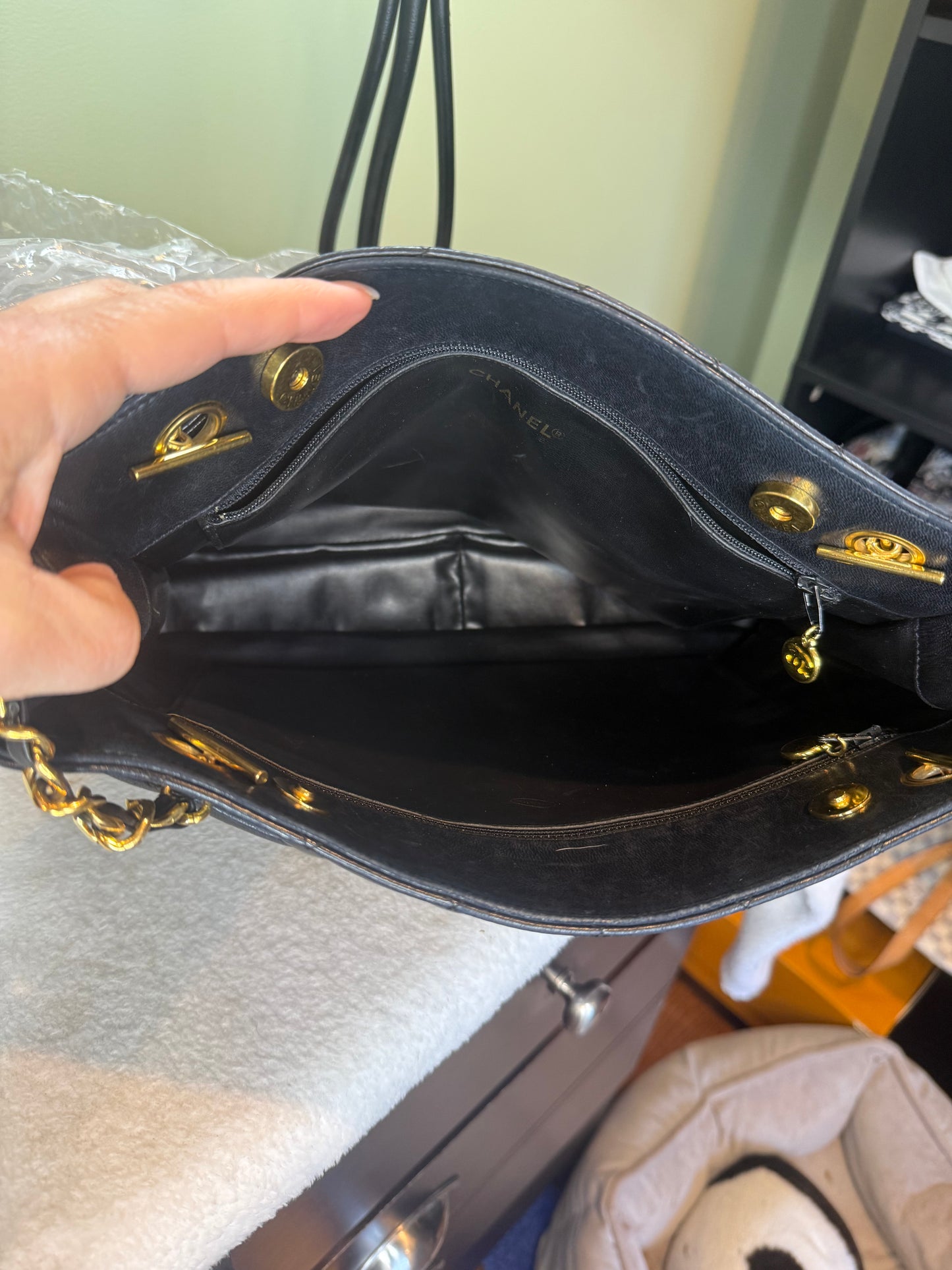 995. Chanel Black Lambskin Tote - Series 2