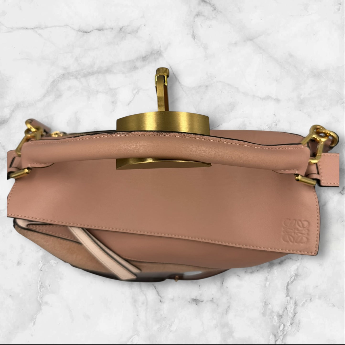 Loewe Multicolor Calfskin Suede Medium Puzzle Bag - Pink