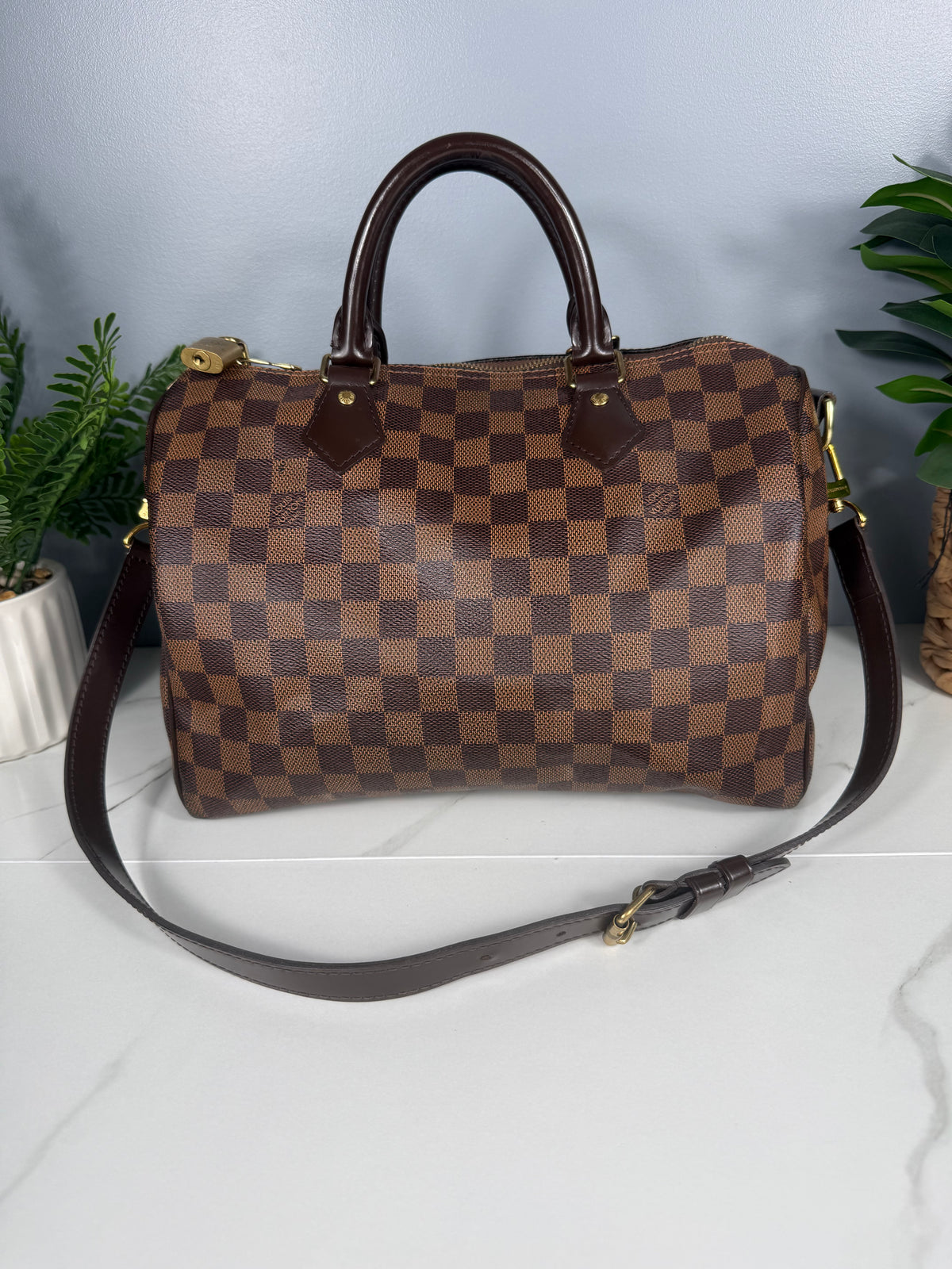 2278. Louis Vuitton Damier Ebene Speedy 30 Bando