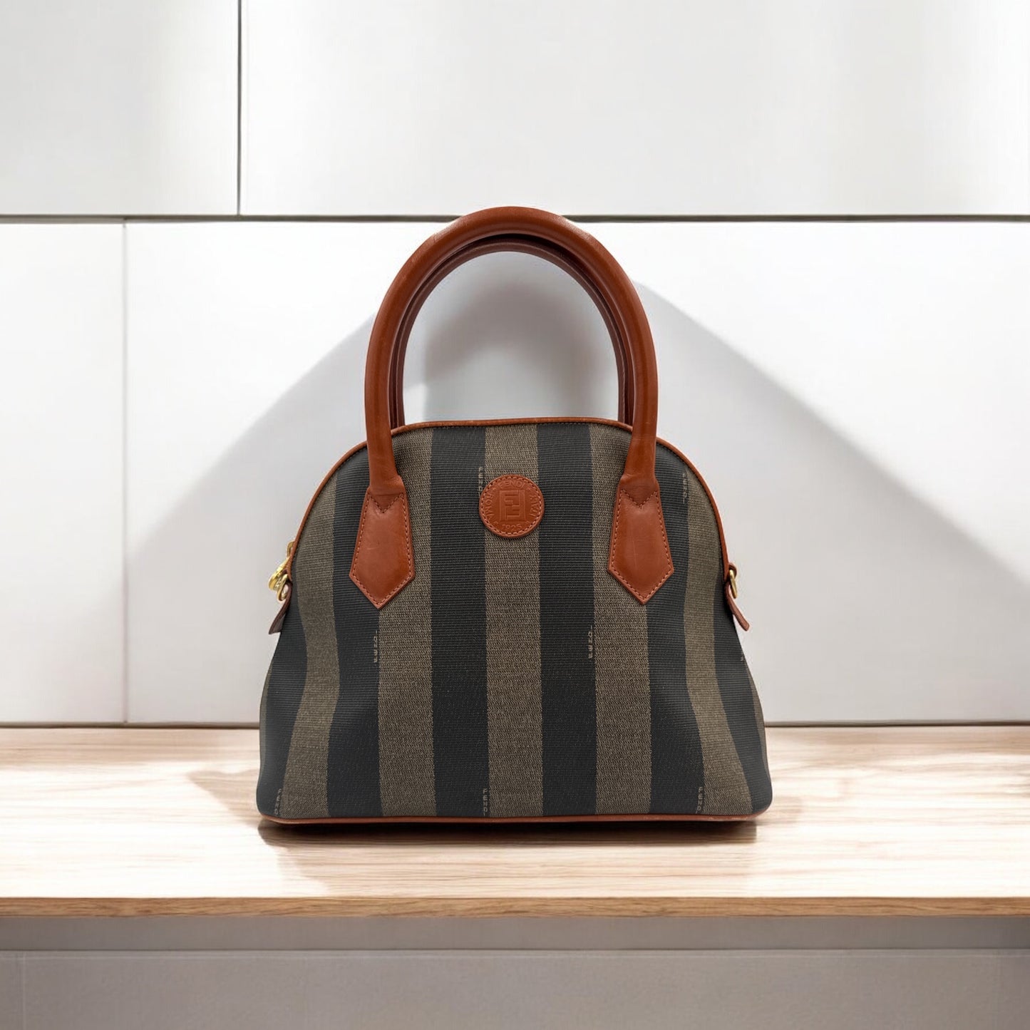 Fendi Pequin Alma Handbag
