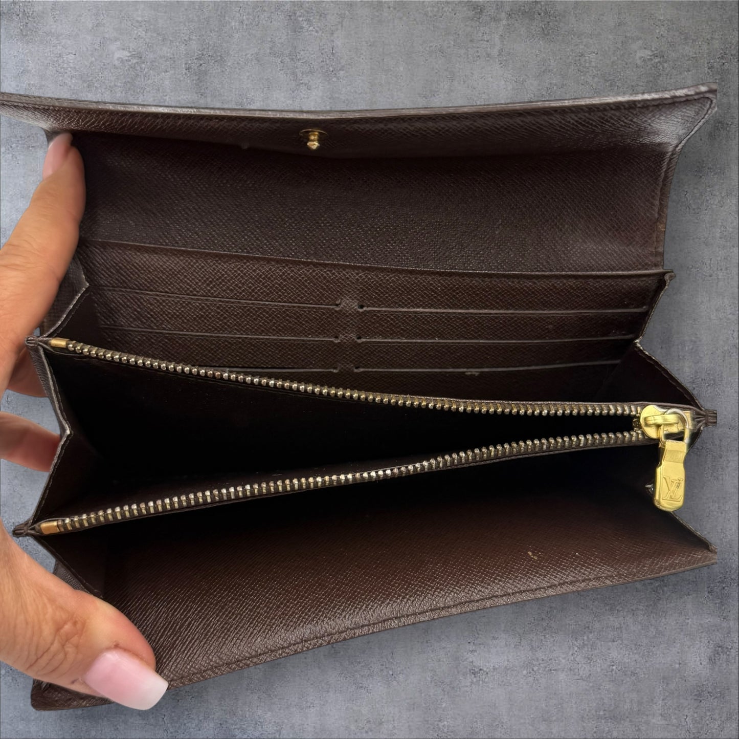 Louis Vuitton Damier Ebene Porte Feuille Sarah Wallet