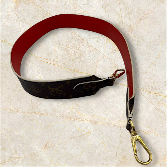 Louis Vuitton Bandoulière Monogram Purse Strap Brown Red