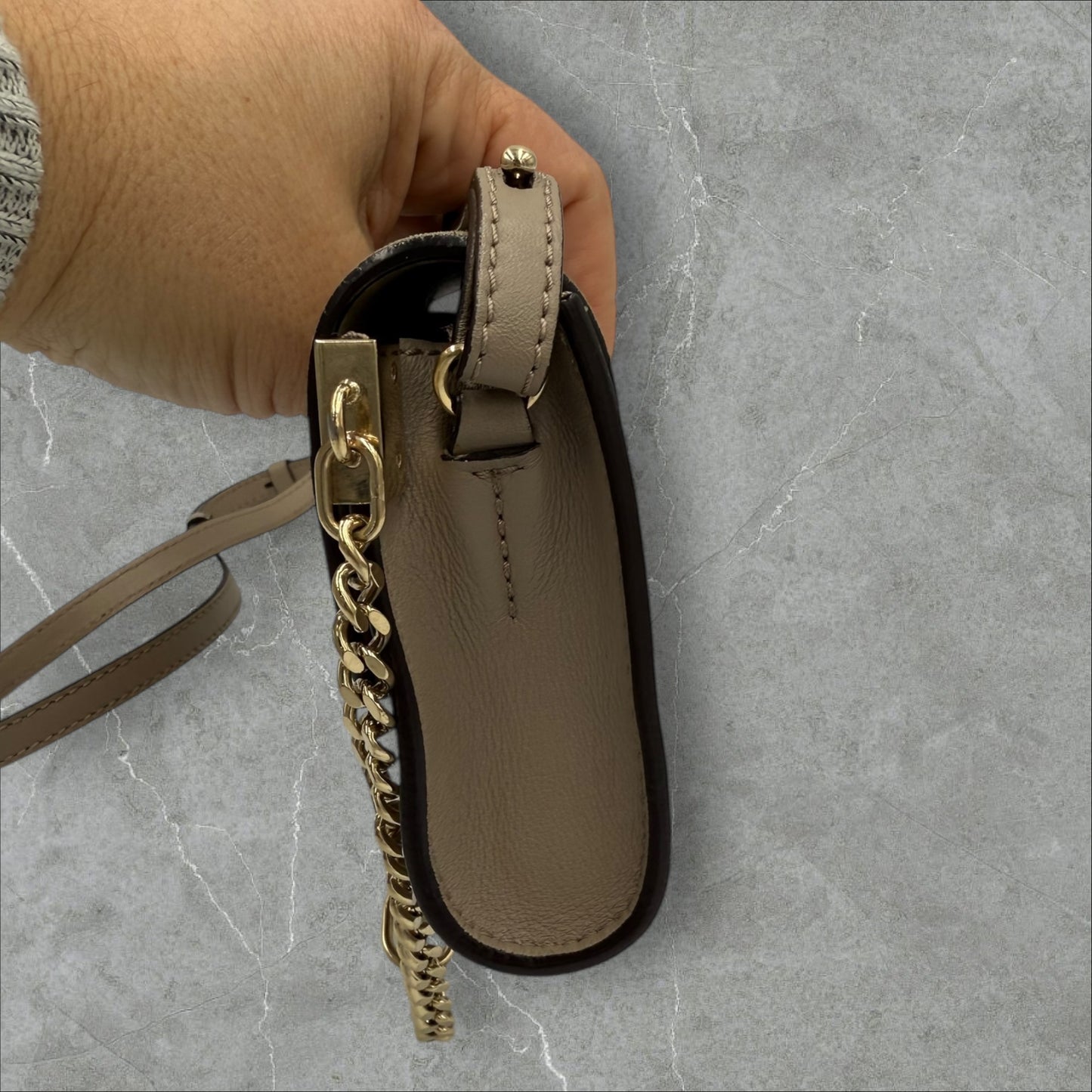 330. Chloe Faye Mini Shoulder/Crossbody In Grey Suede and Leather