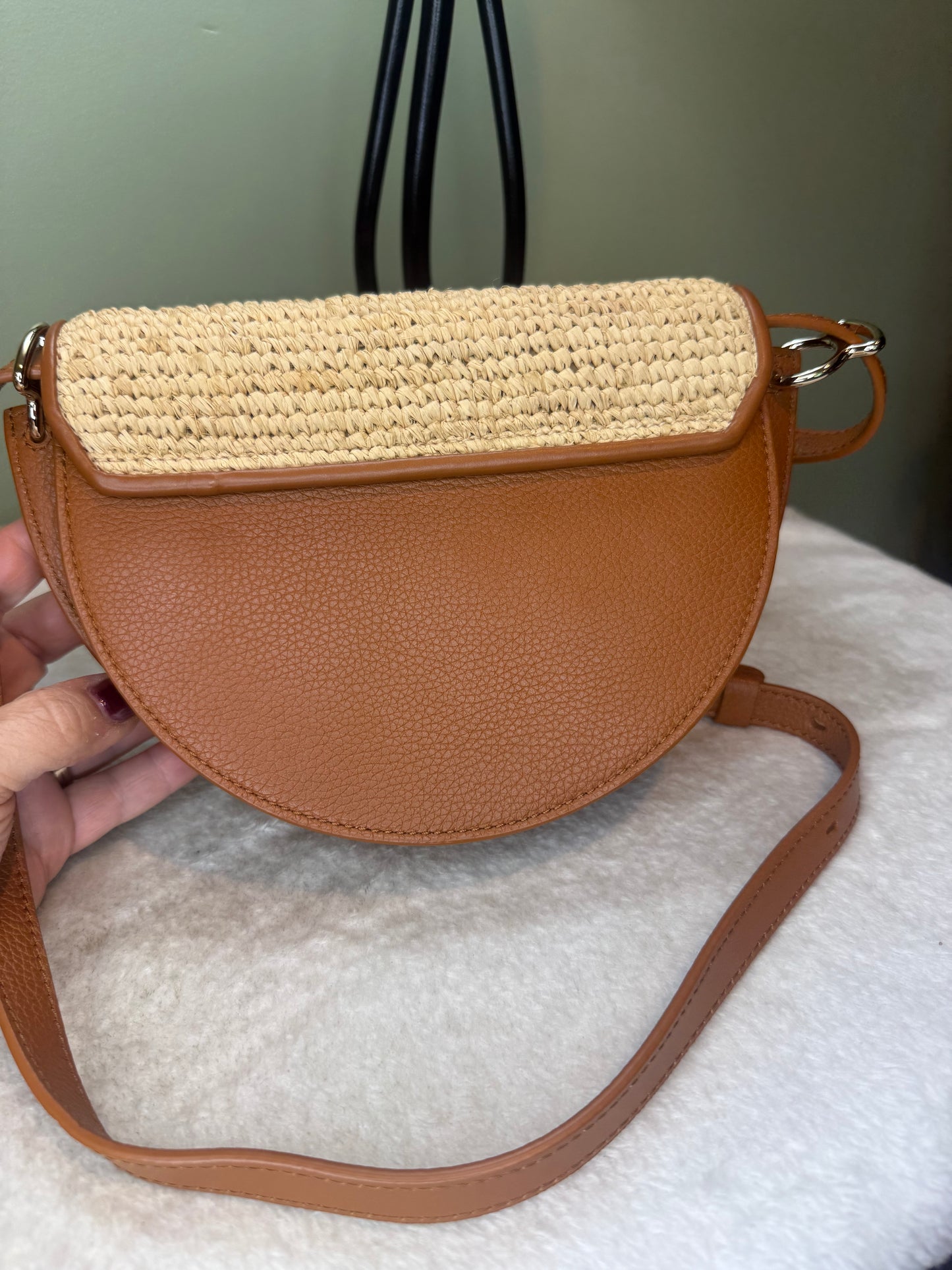 1282. Christian Louboutin By My Side Crossbody with Natural Raffia